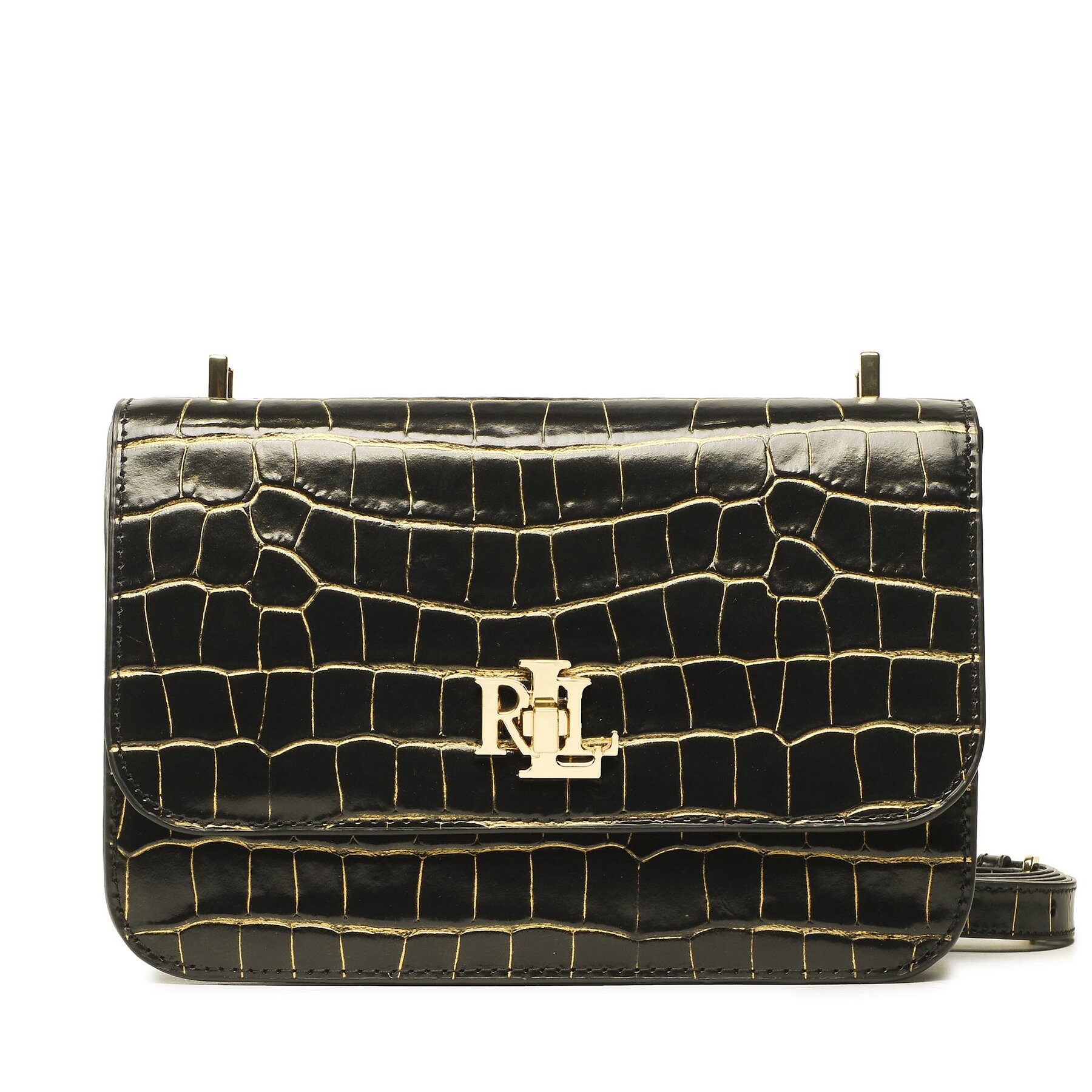 Geantă Lauren Ralph Lauren Sophee 22 431883362003 Blk/Gld 431883362003 imagine super redus 2022