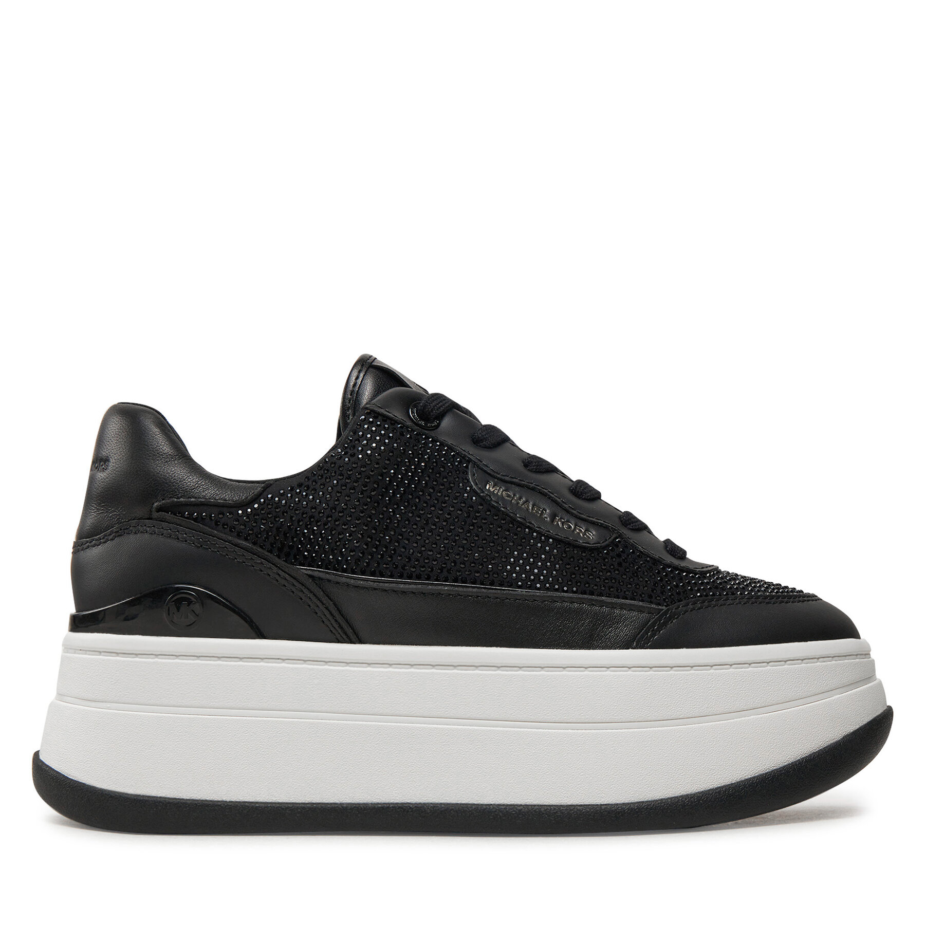 Donna Sneakers MICHAEL Michael Kors, Taglia 40, Nero, Hayes Embellished Leather Sneaker 43F4HYFS1D, taglia : 40