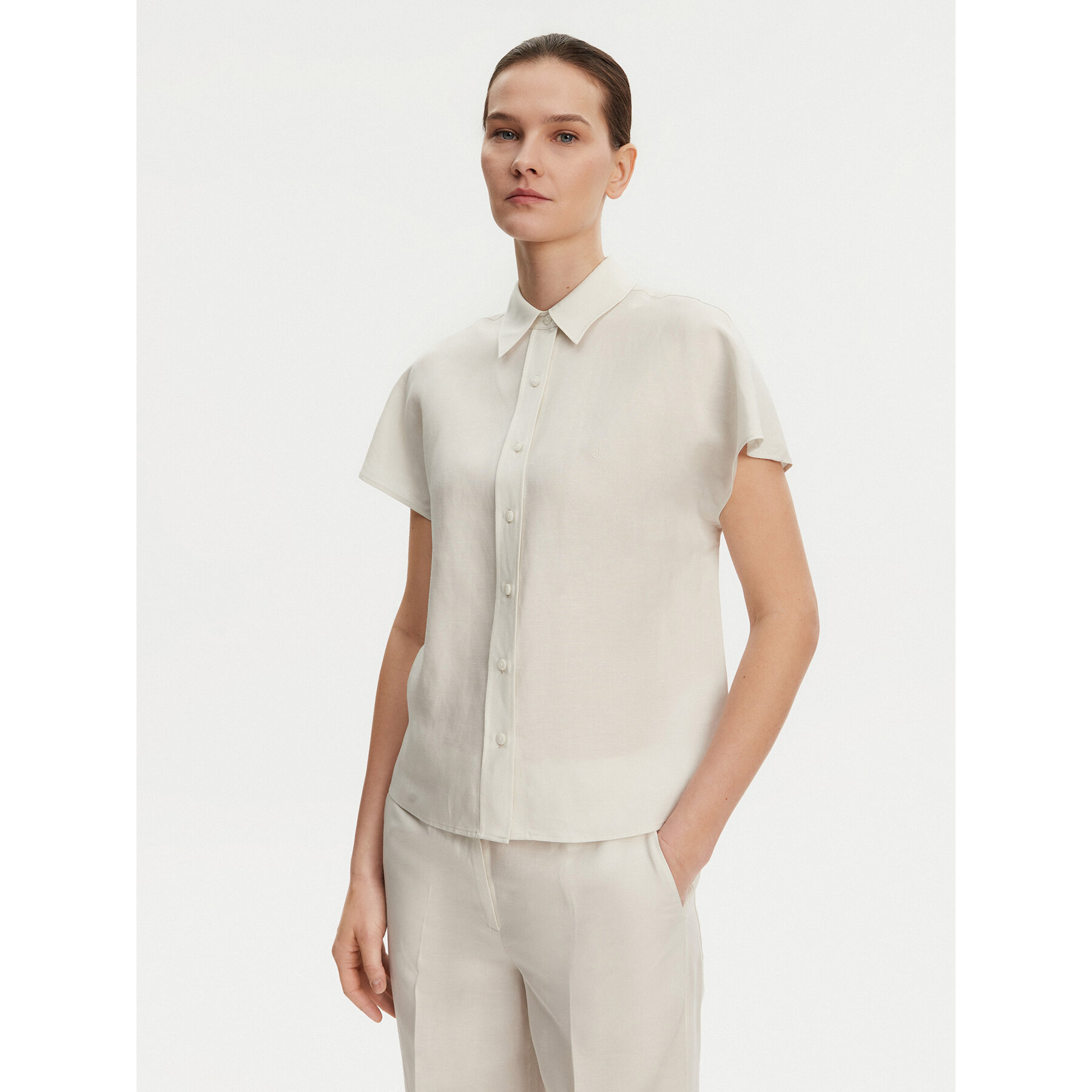 Calvin Klein Hemd K20K208322 Beige Regular Fit