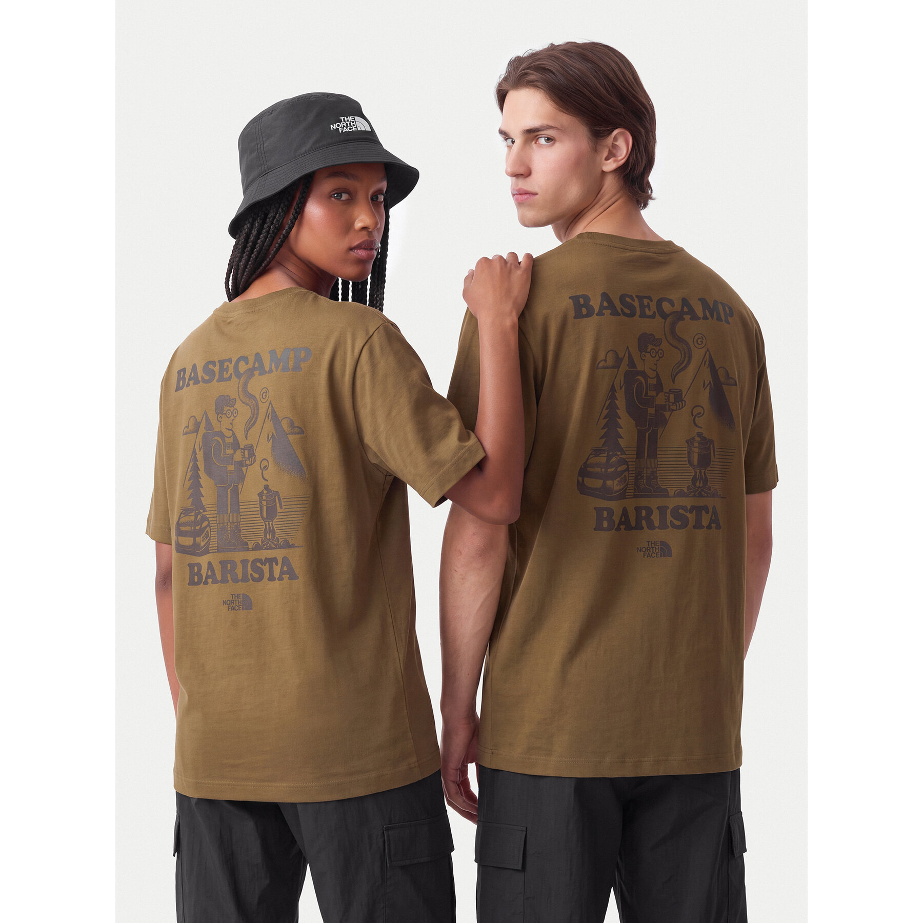 The North Face T-Shirt Basecamp Barista Rlx Ss NF0A8JAA Braun Relaxed Fit