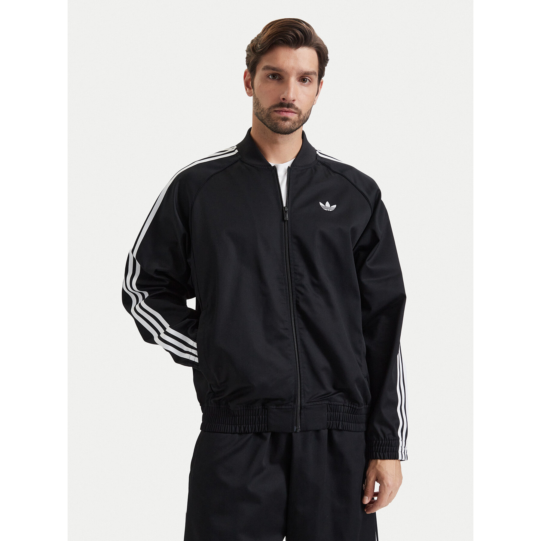 adidas Bomberjacke Sst Adicolor Classics Cotton Twill Tracktop KR1371 Schwarz Regular Fit