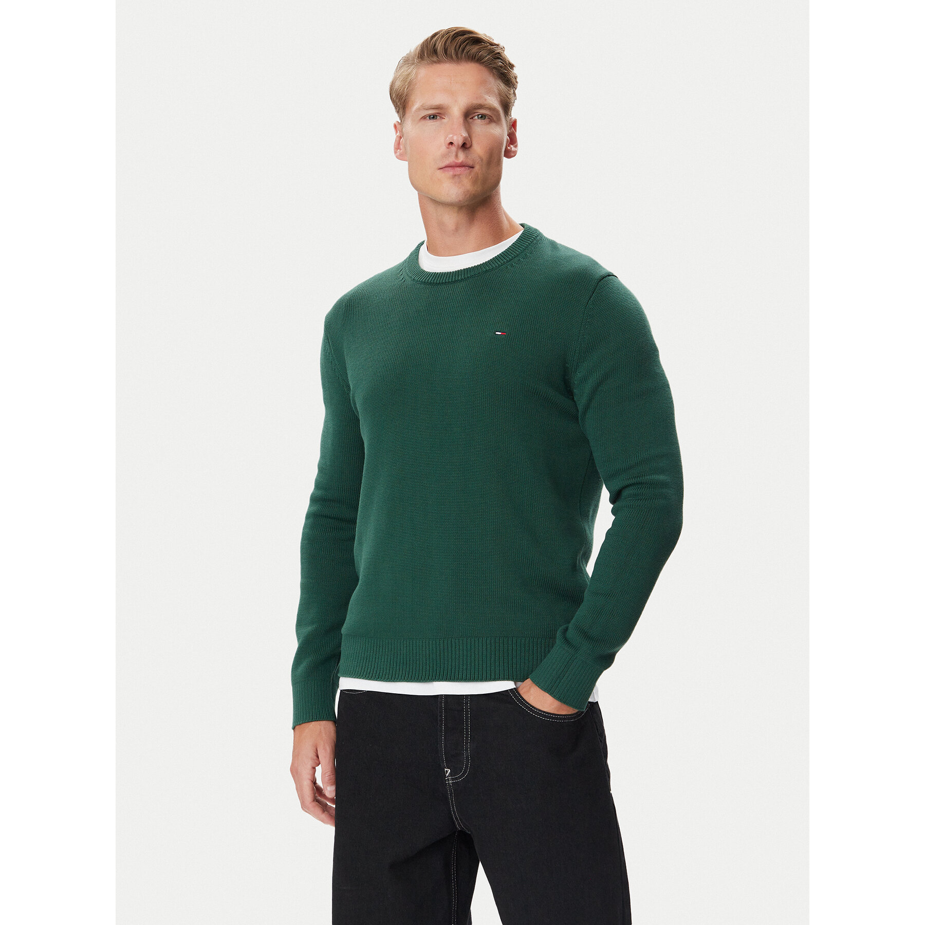 Tommy Jeans Pullover DM0DM21787 Dunkelgrün Regular Fit