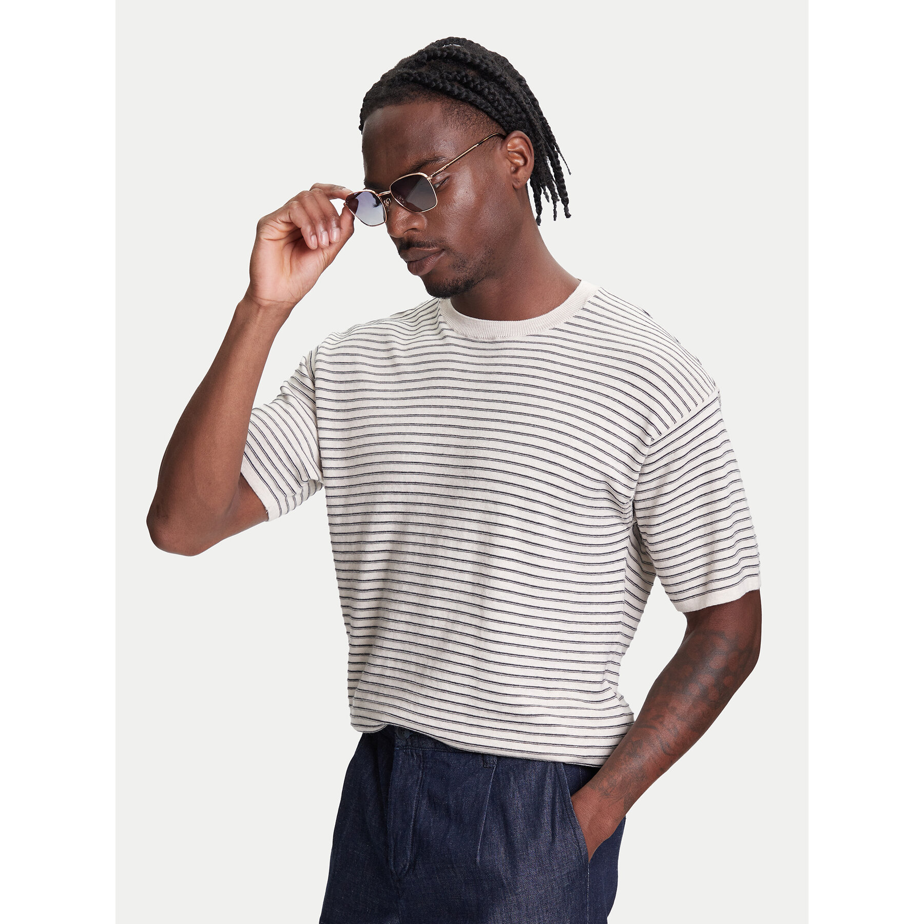 United Colors Of Benetton Póló 1195K109V Bézs Relaxed Fit