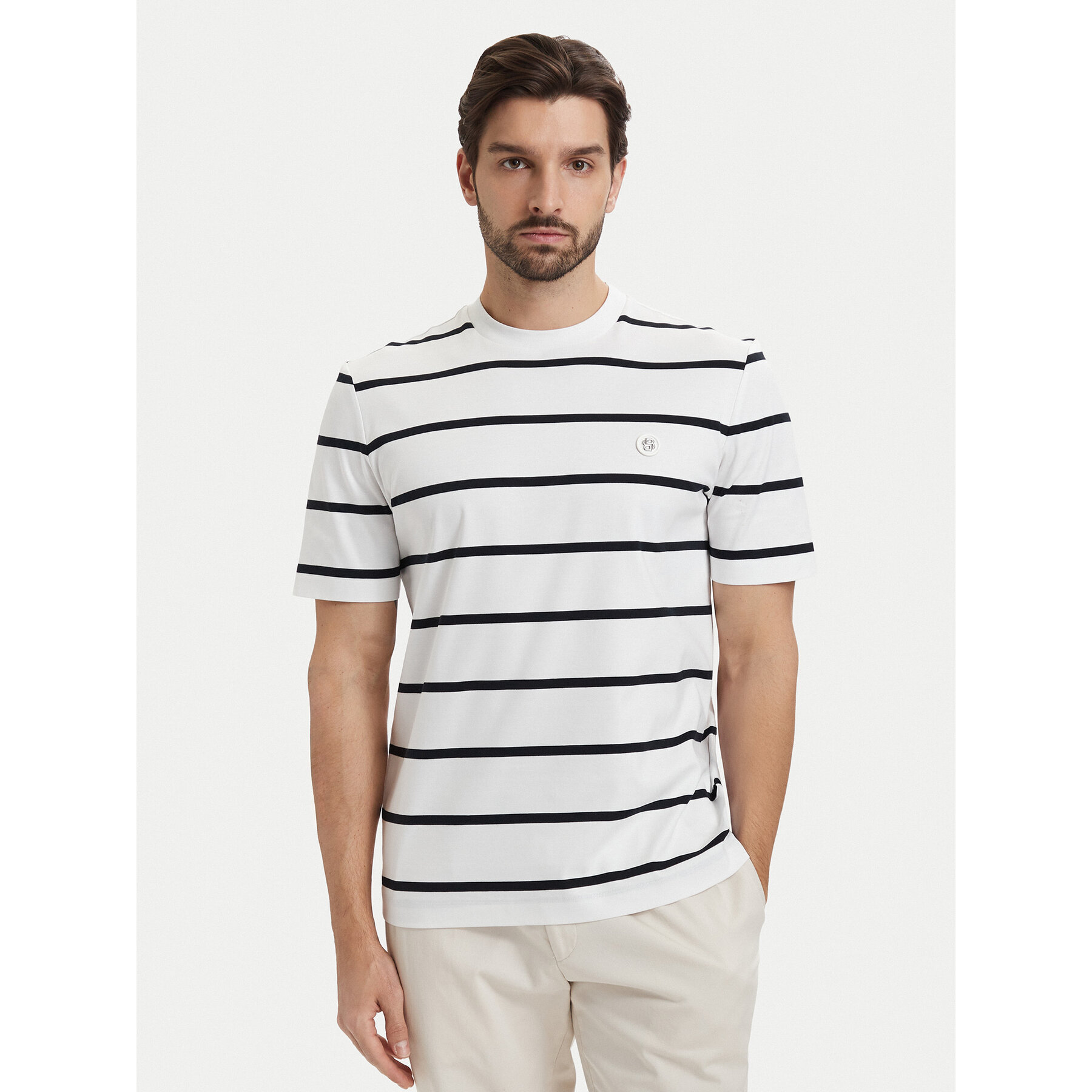 BOSS T-Shirt C-Taut 01 50555844 Creme Regular Fit