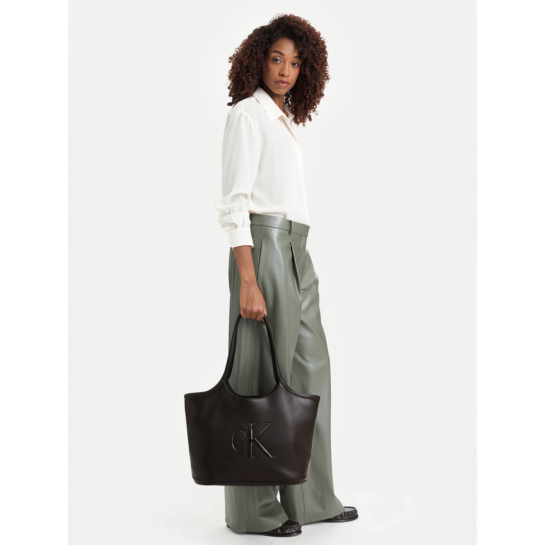 Дамска чанта Calvin Klein Bold Ck Shopper LV04F3562G Бордо