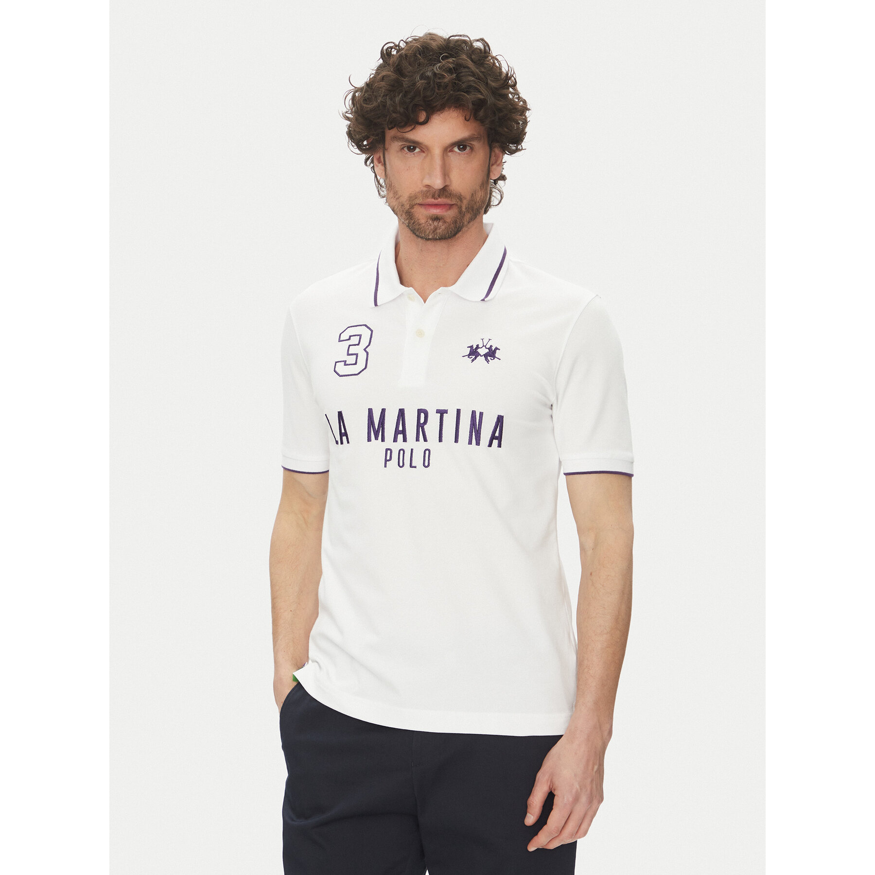 La Martina Pólóing Yeshayahu MAP320 PK001 Fehér Regular Fit