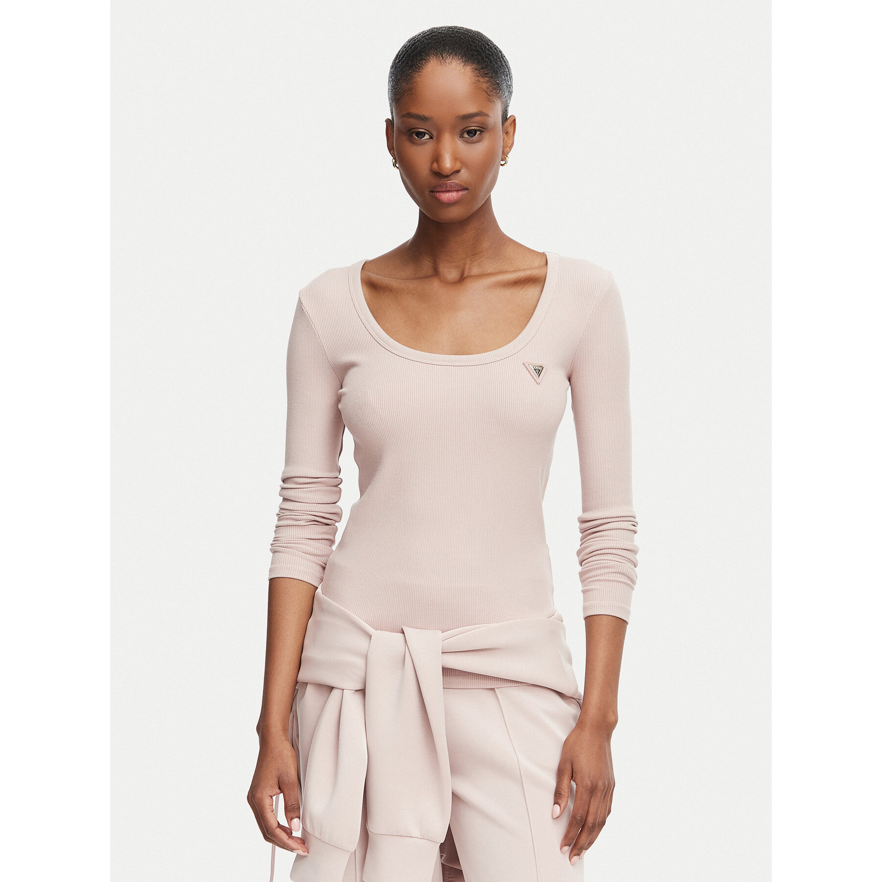 Guess Bluza V4BP07 K8RT2 Roza Slim Fit