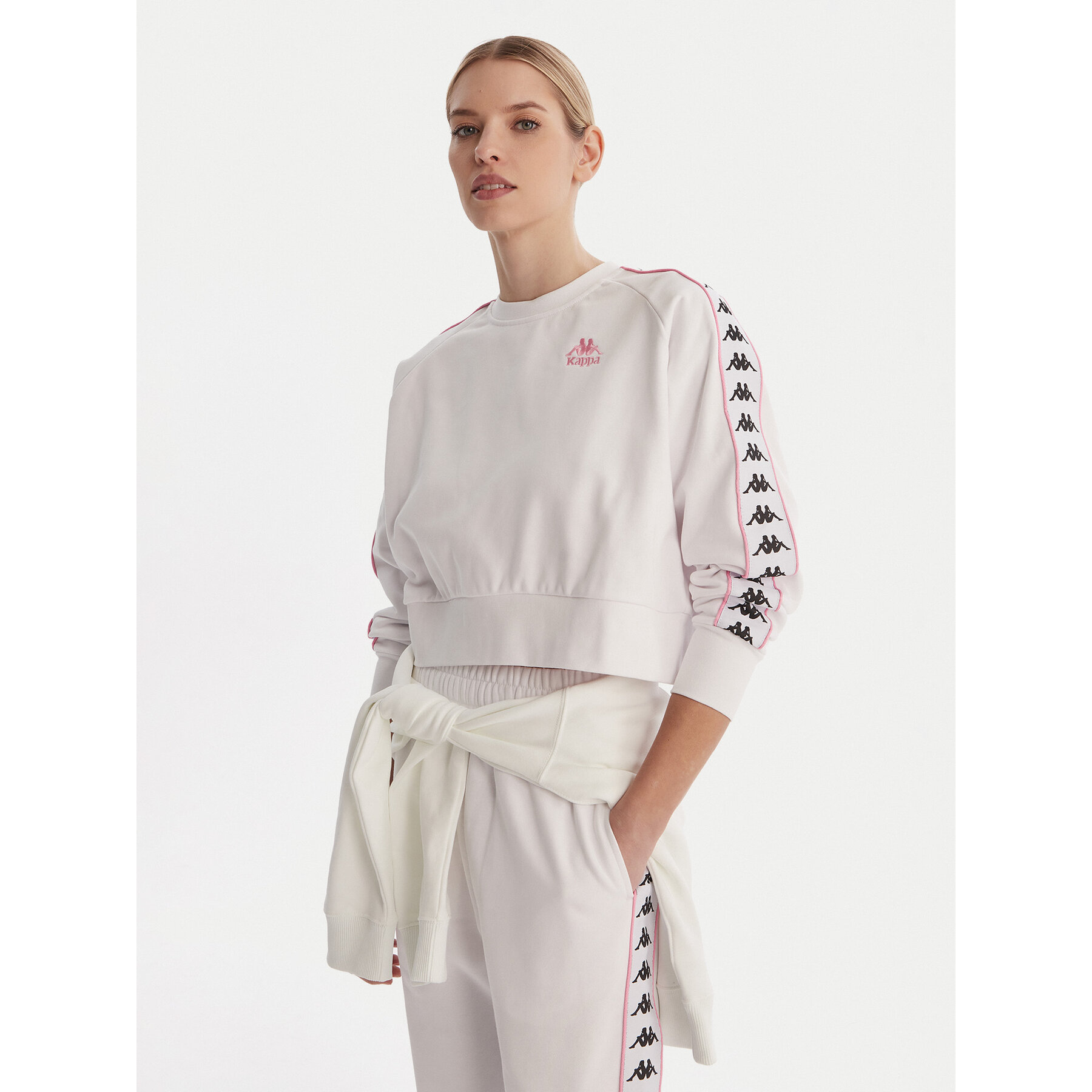 Kappa Sweatshirt Banda Marbella 351S2HW Weiß Oversize