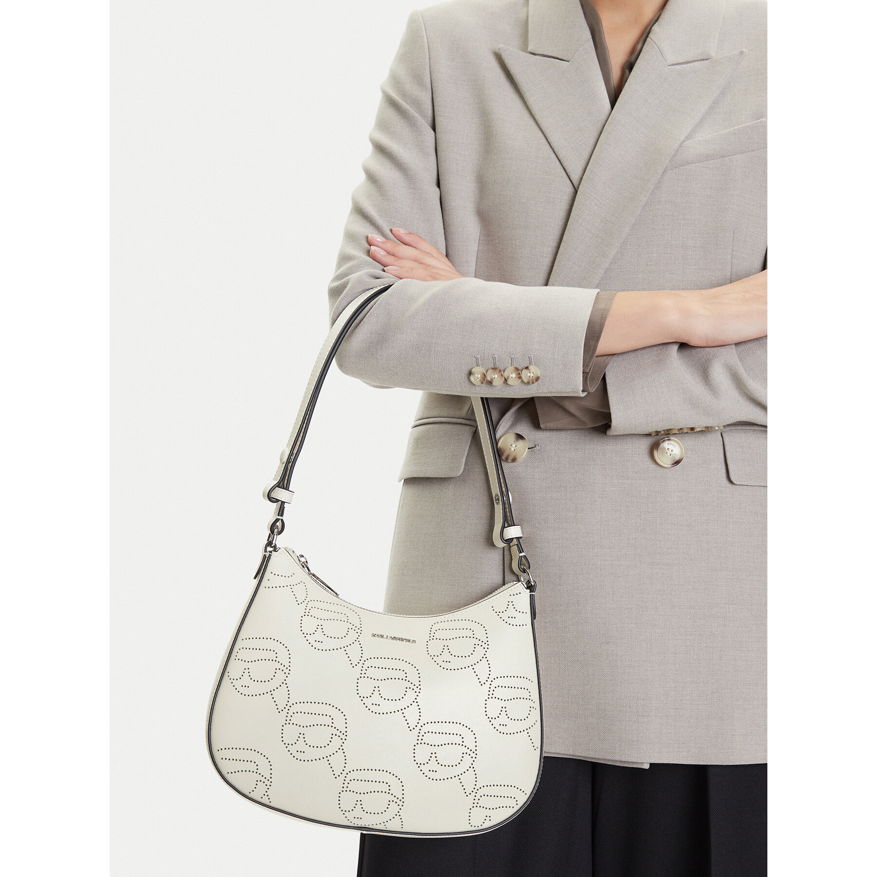 Geantă KARL LAGERFELD A2W30107 Crem