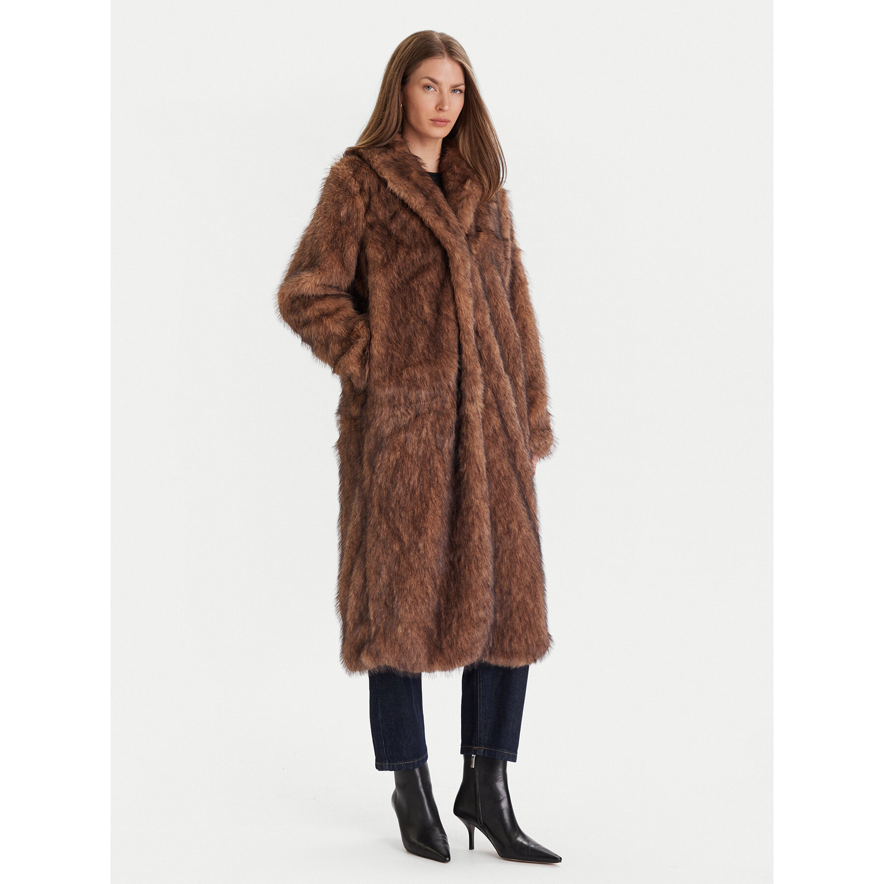 ONLY Pelzmantel Dawn 15352794 Braun Regular Fit