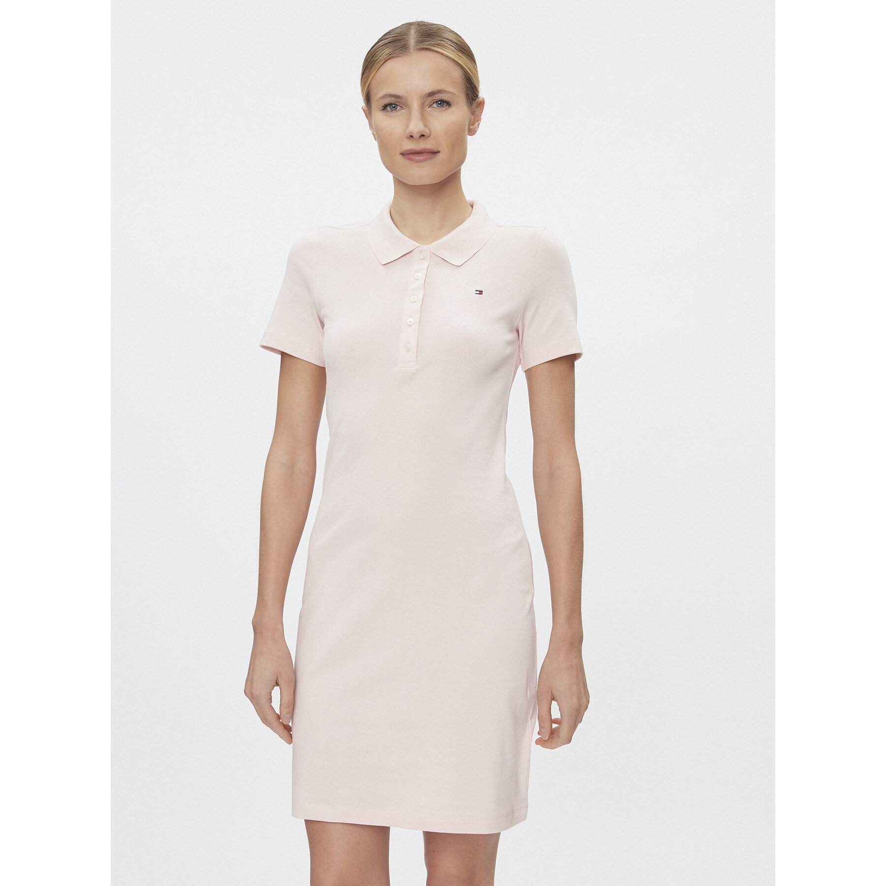 Tommy Hilfiger Kleid für den Alltag 1985 WW0WW37853 Rosa Slim Fit