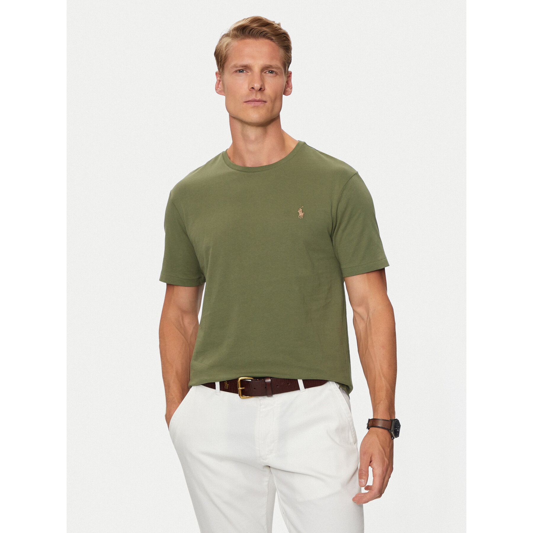 Polo Ralph Lauren T-shirt 710671438389 Verde Custom Slim Fit