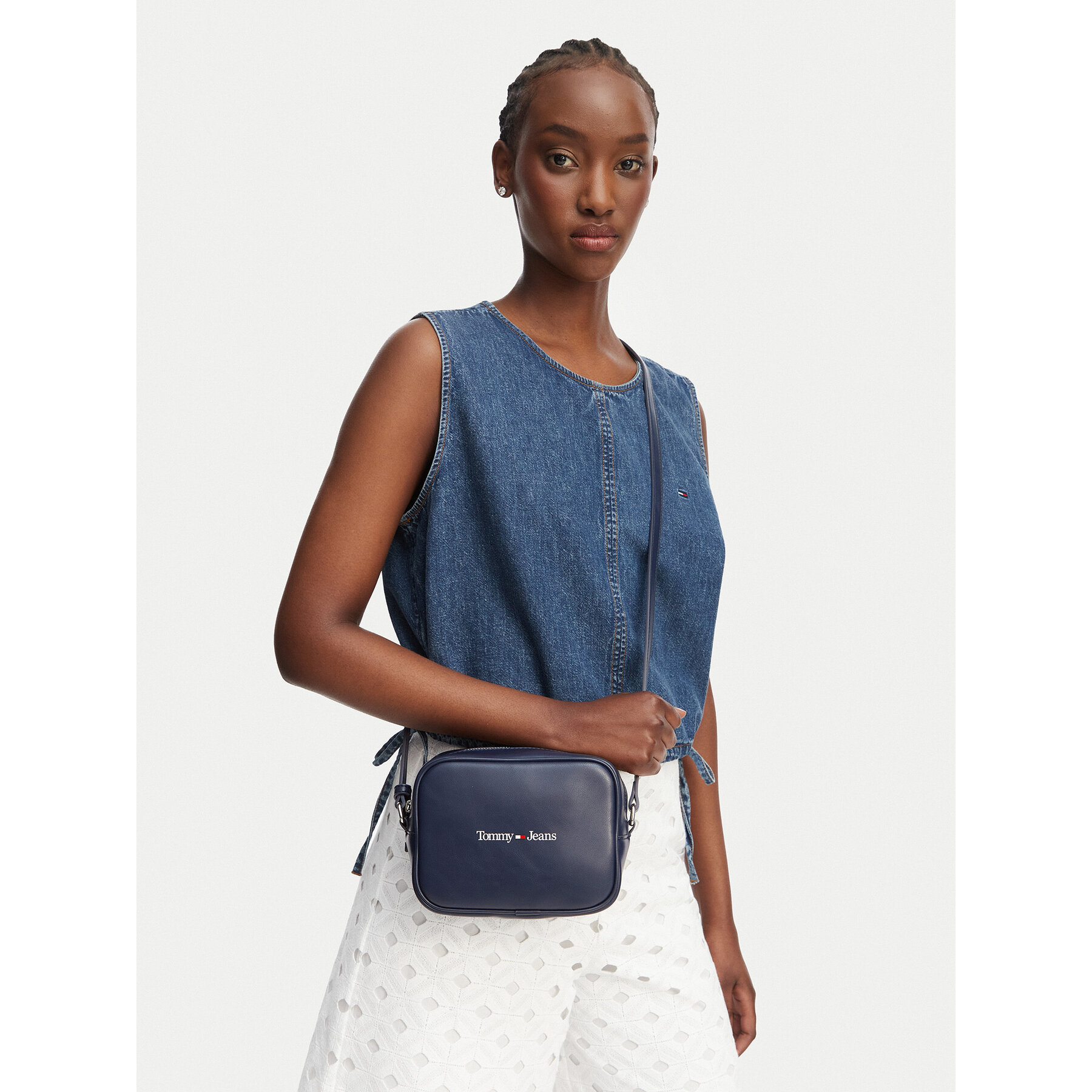 Geantă Tommy Jeans Camera Bag AW0AW15029 Bleumarin