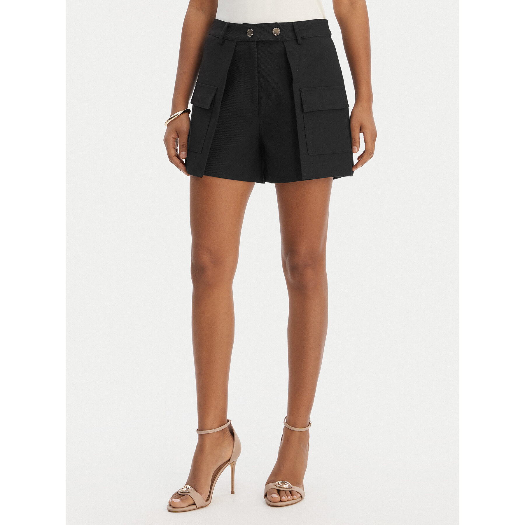 Morgan Stoffshorts 251-Shonau Schwarz Straight Fit