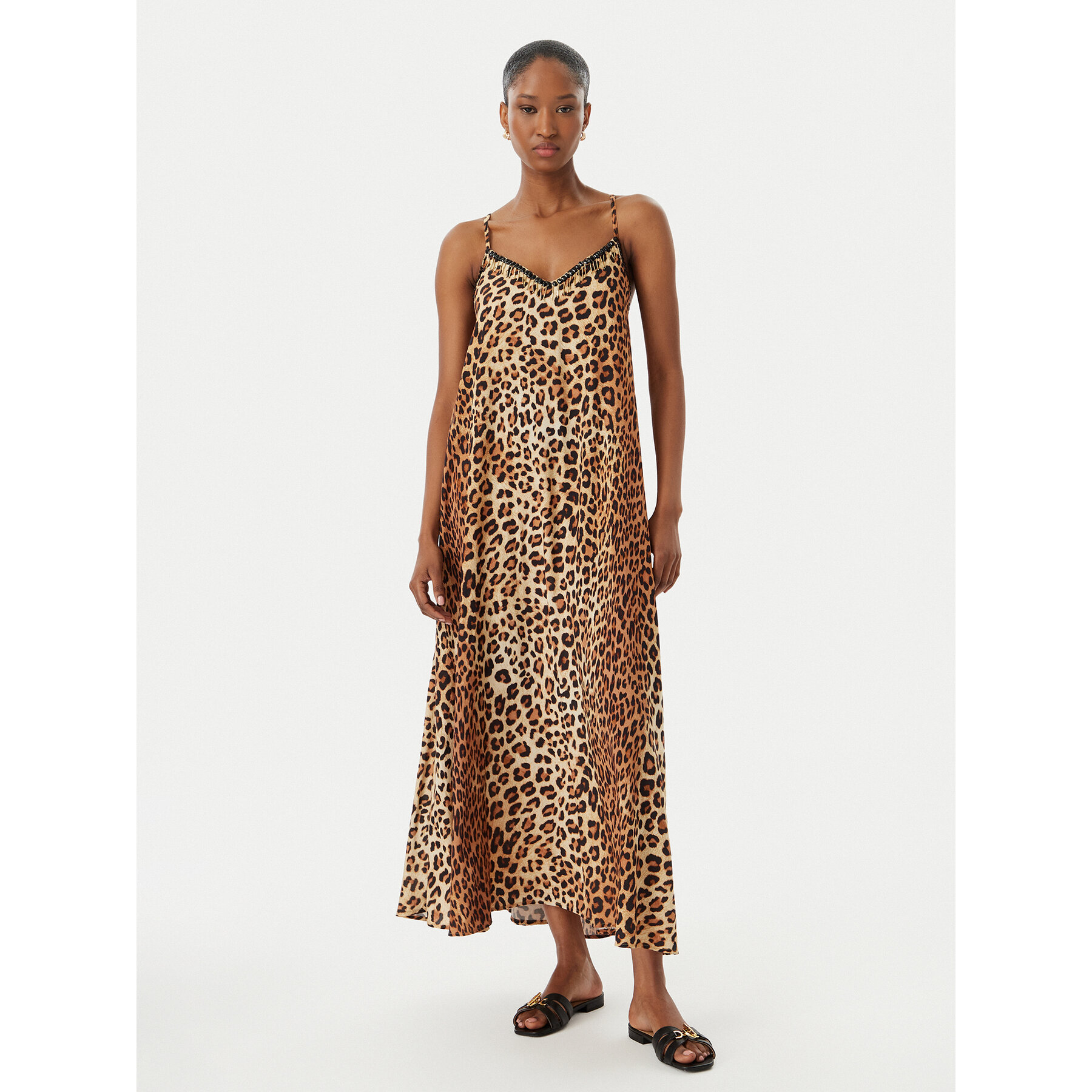 LOLA CASADEMUNT Sommerkleid LS2616004 Beige Relaxed Fit