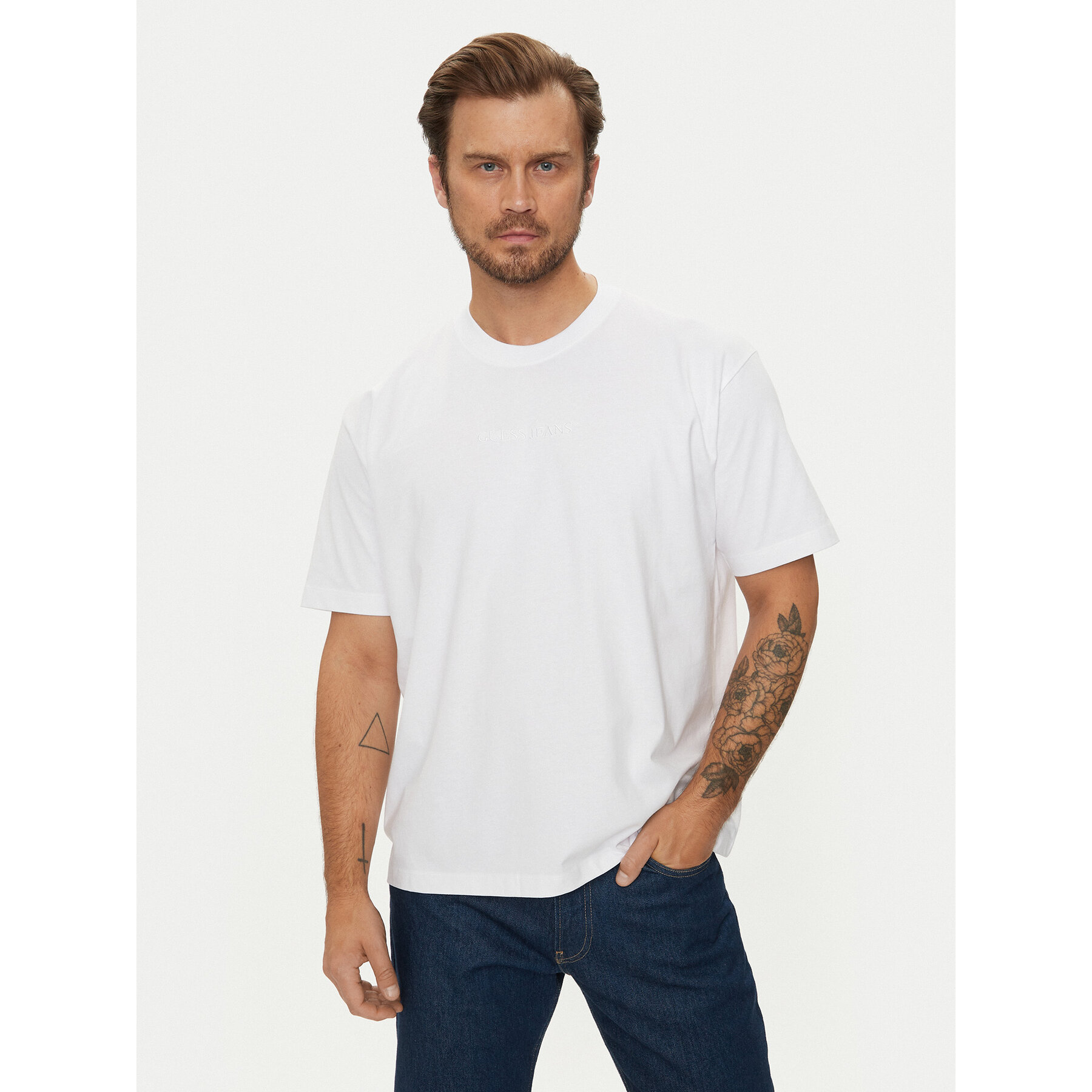 Guess Jeans Póló M4YI44 K8FQ4 Fehér Regular Fit