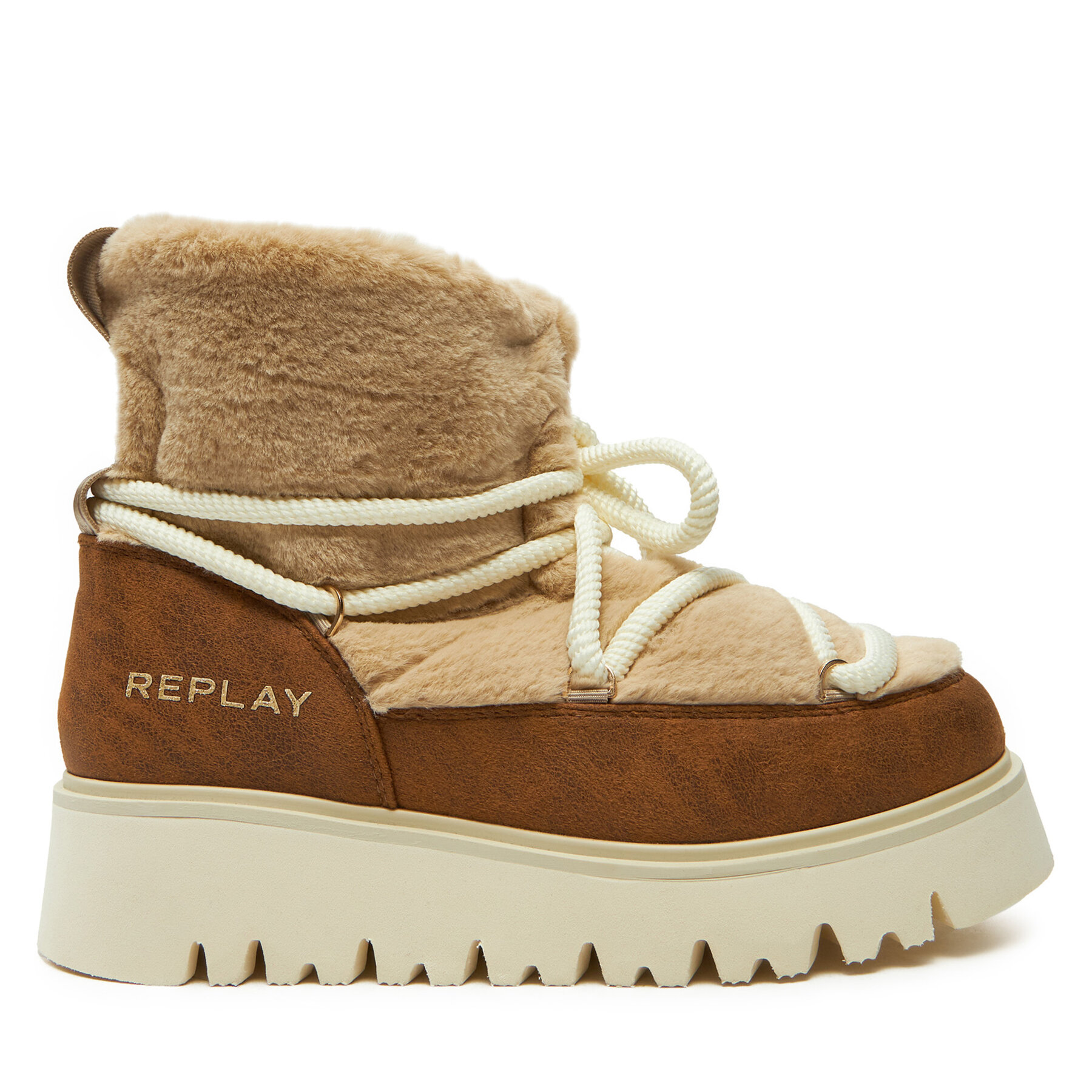 Damen Schneeschuhe REPLAY, Schuhgröße 37, Braun, Melrose Hair Lace-Up GWF2H.000.C0014S