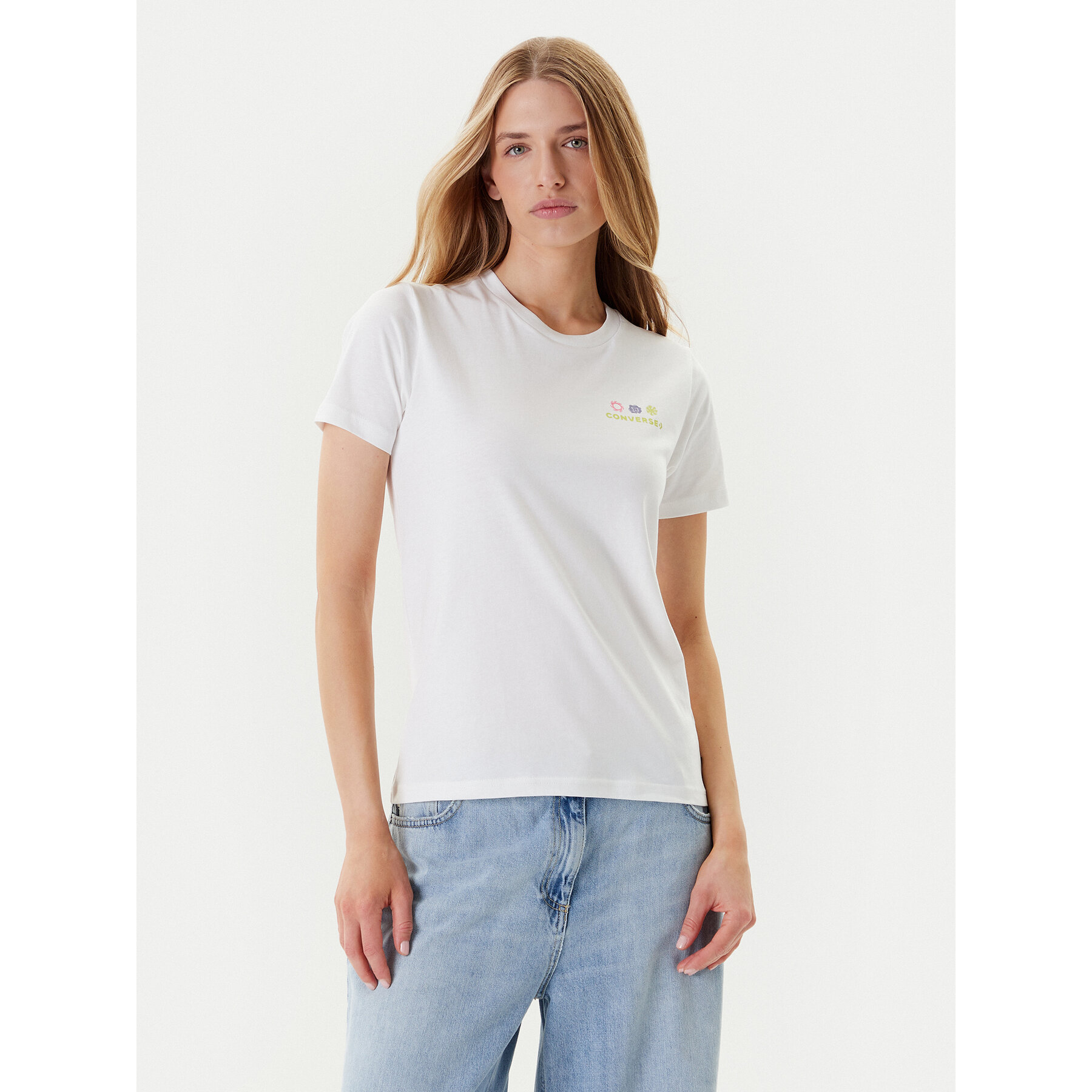 Converse T-shirt Sea 10027759-A01 Bianco Regular Fit