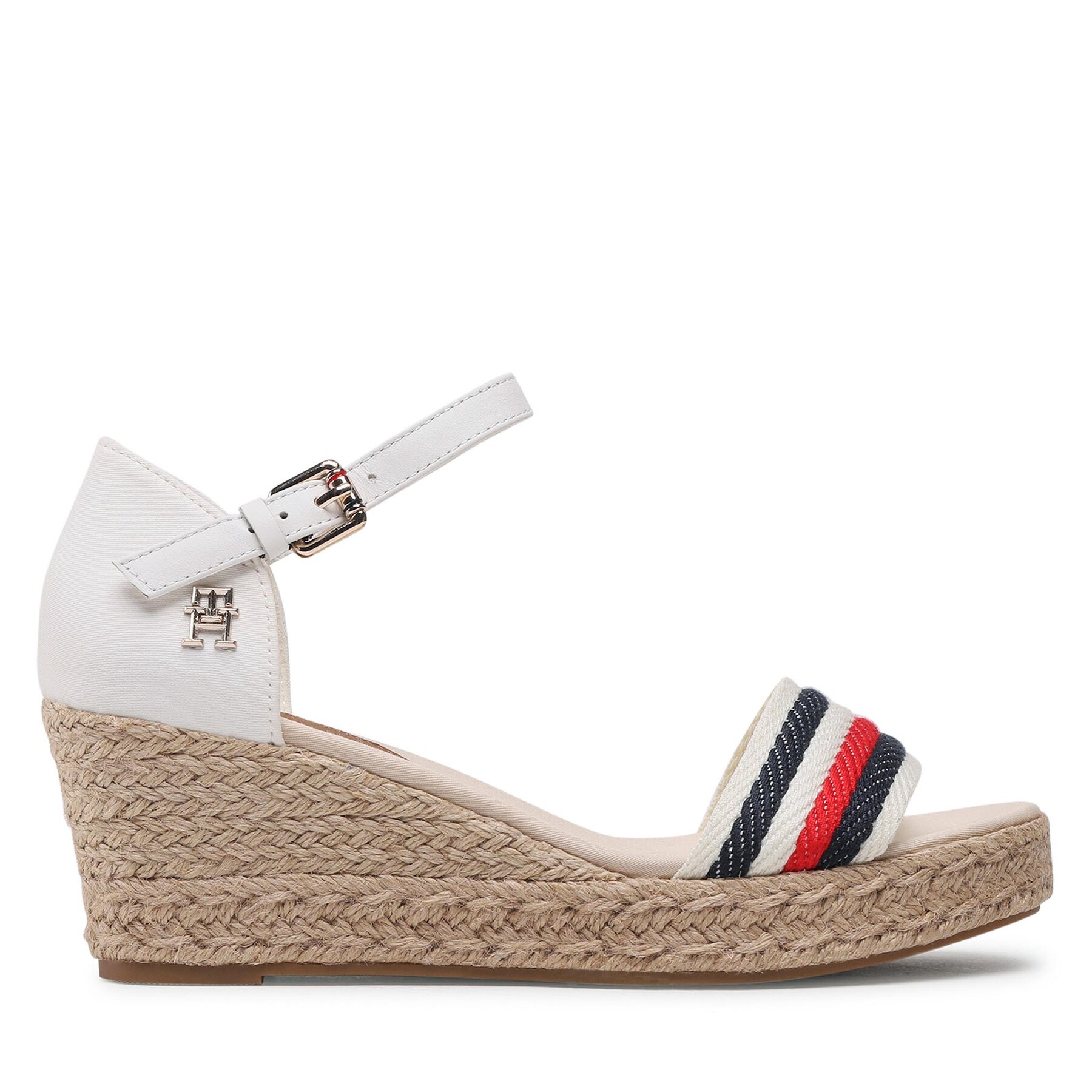 Alpargatas Tommy Hilfiger Mid Wedge Corporate FW0FW07078 Écru