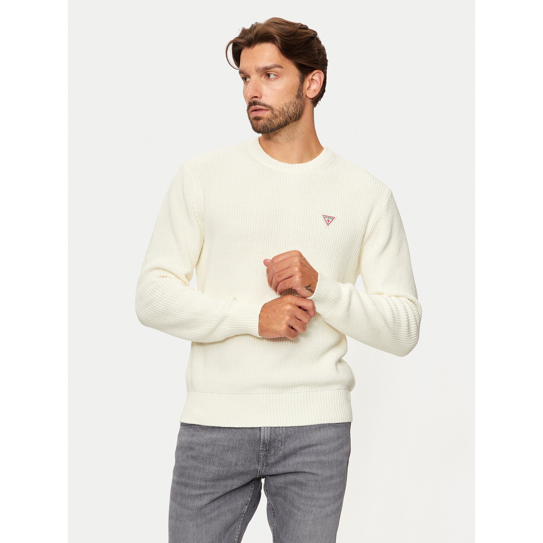 Guess Jeans Pullover M4BR30 Z3HM1 Écru Regular Fit