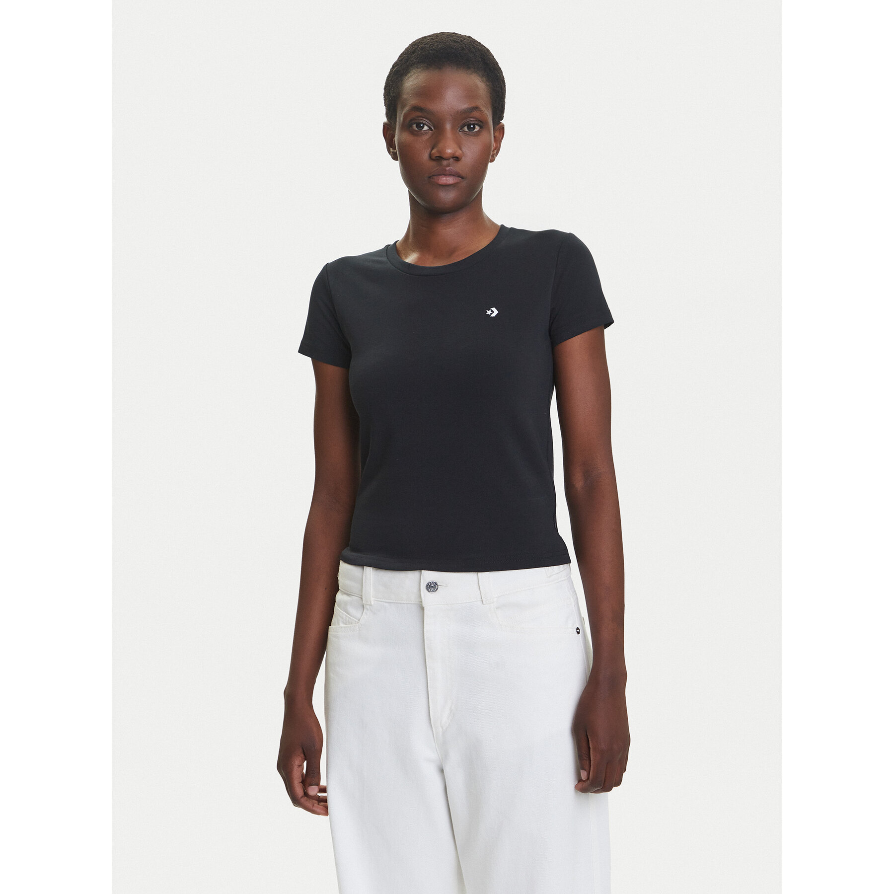 Converse Póló 10027252-A02 Fekete Slim Fit