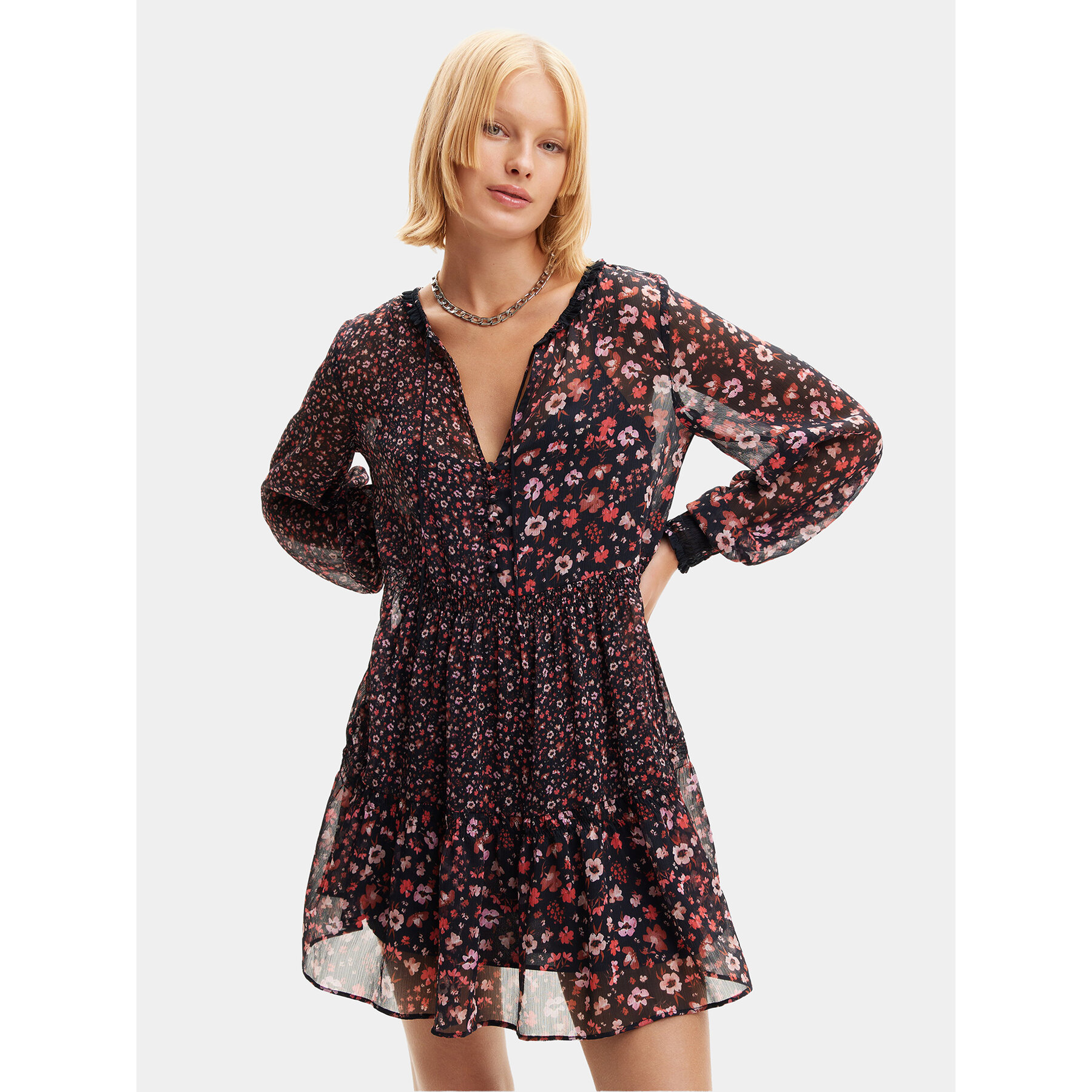 Desigual Sommerkleid Doque 24SWVW20 Schwarz Regular Fit