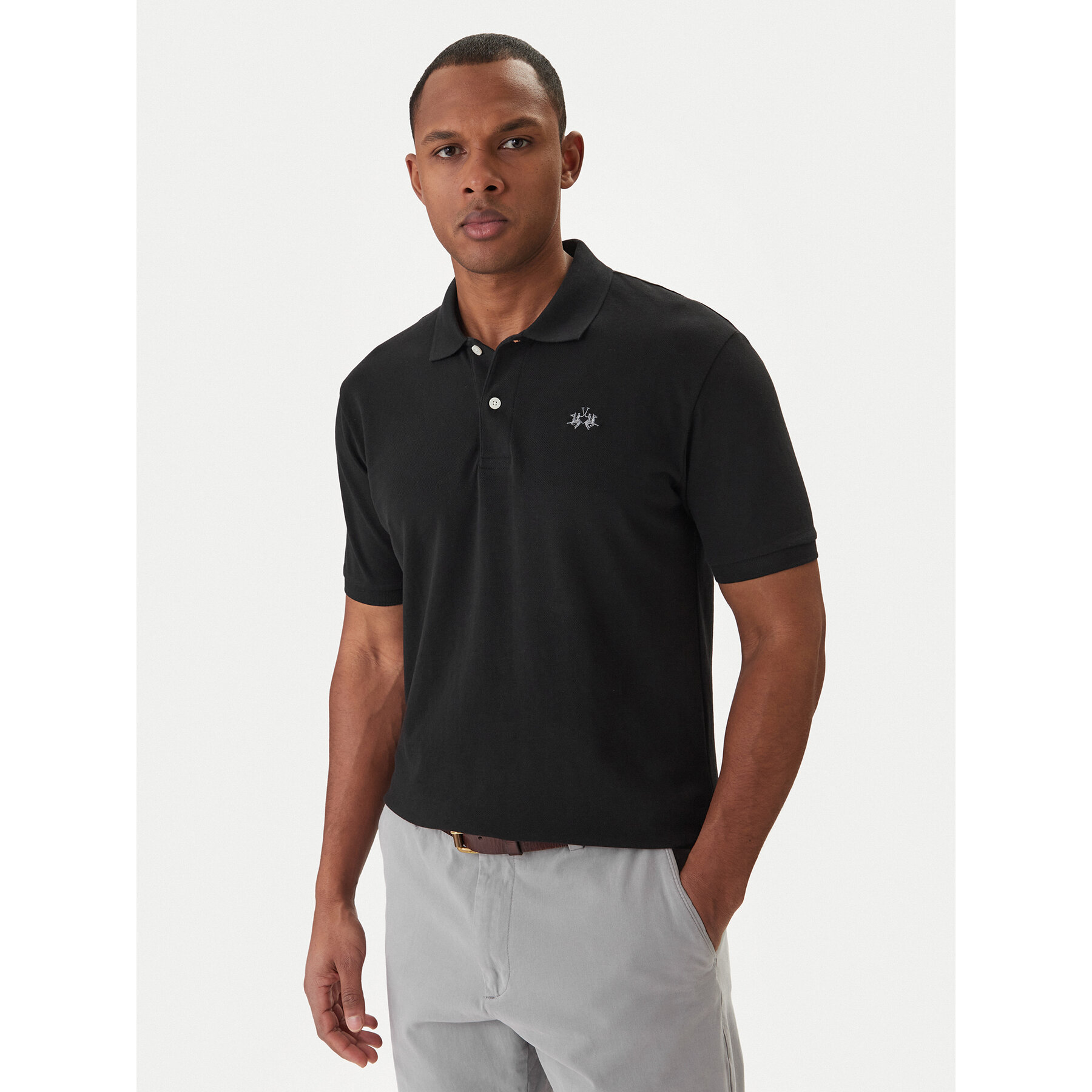 La Martina Pólóing BPMP01 PK031 Fekete Regular Fit