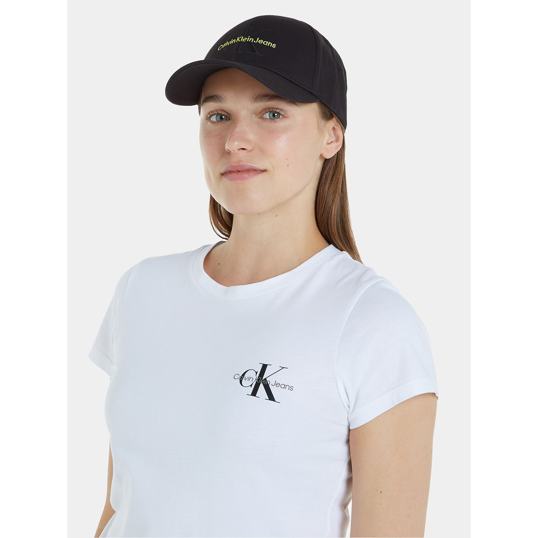 

Бейсболка Calvin Klein Jeans Monogram Cap K60K610280 Black/Sharp Green 0GX, Чорний