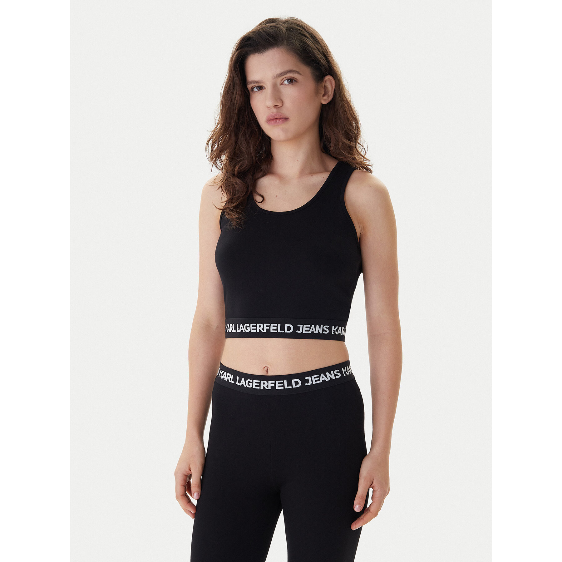 Karl Lagerfeld Jeans Top B1W17048 Schwarz Slim Fit