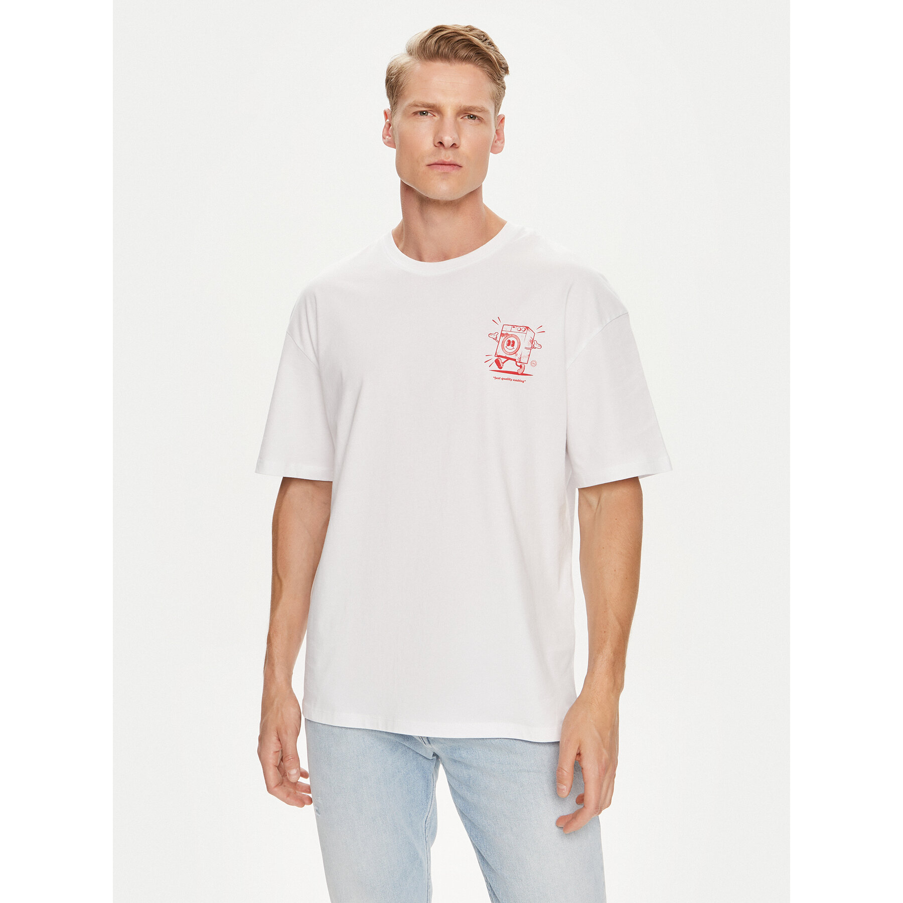 Jack & Jones T-Shirt Bradley 12264405 Λευκό Wide Fit