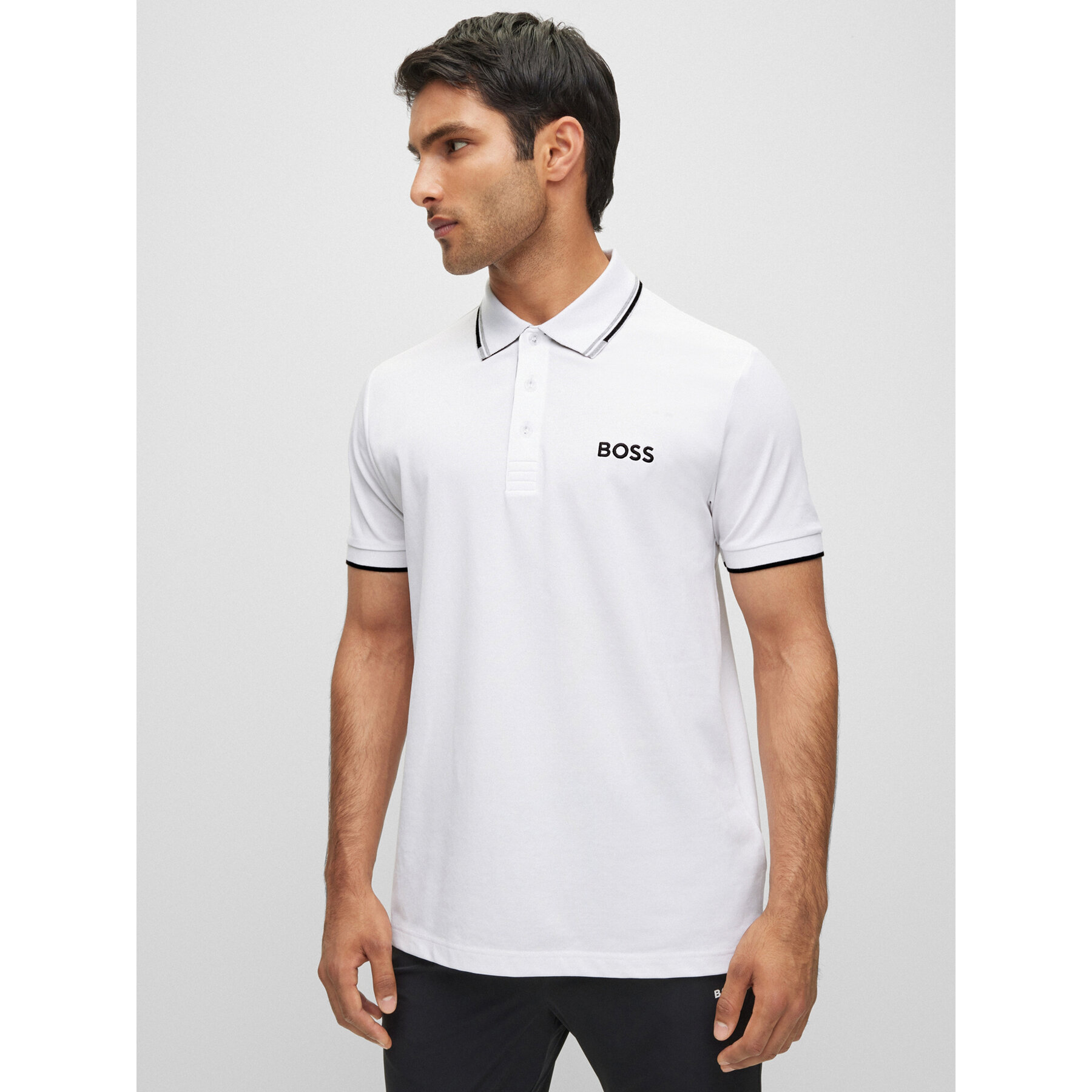 Boss Polo majica Paddy Pro 50469102 Bela Regular Fit