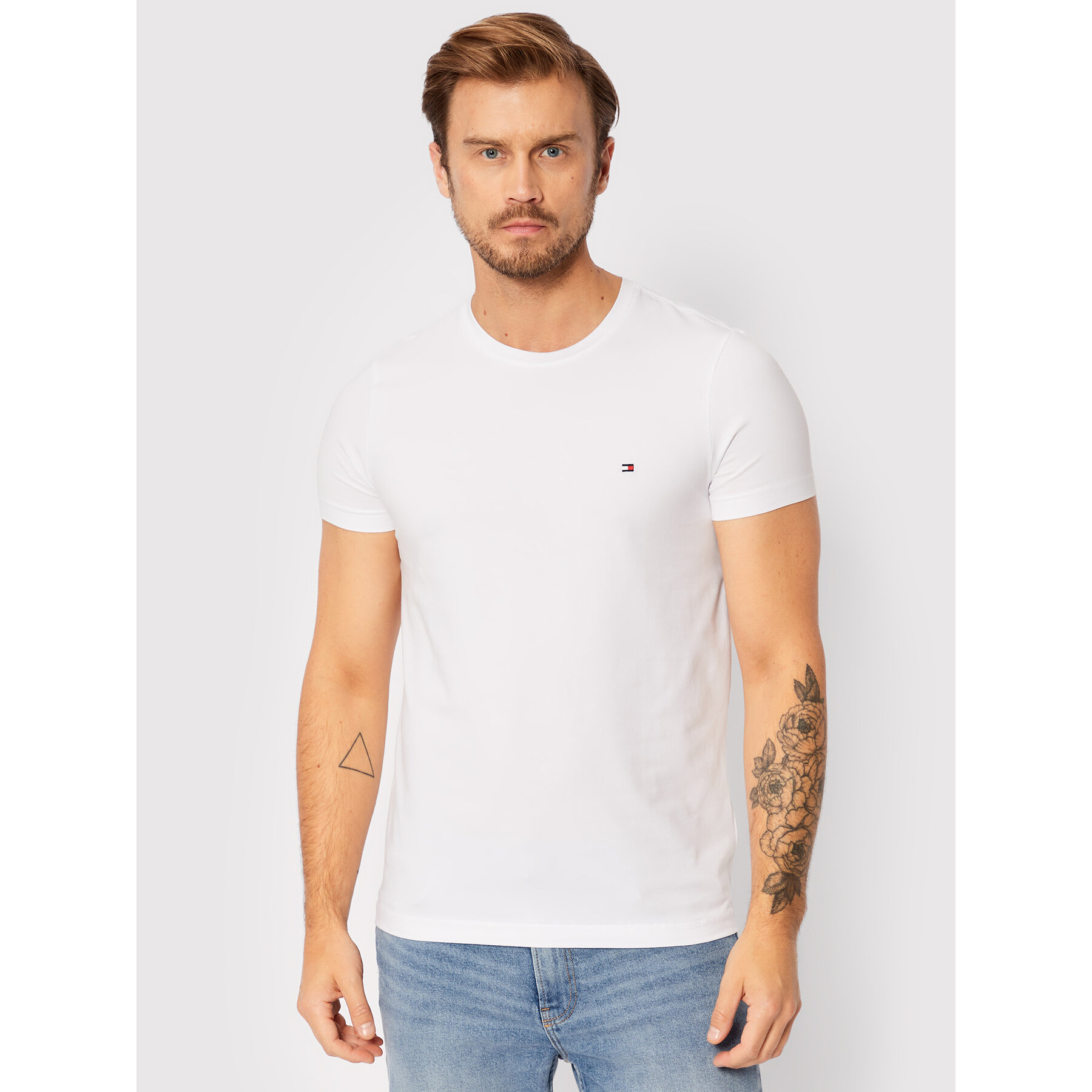 Tommy Hilfiger T-Shirt Core Stretch MW0MW27539 Λευκό Slim Fit