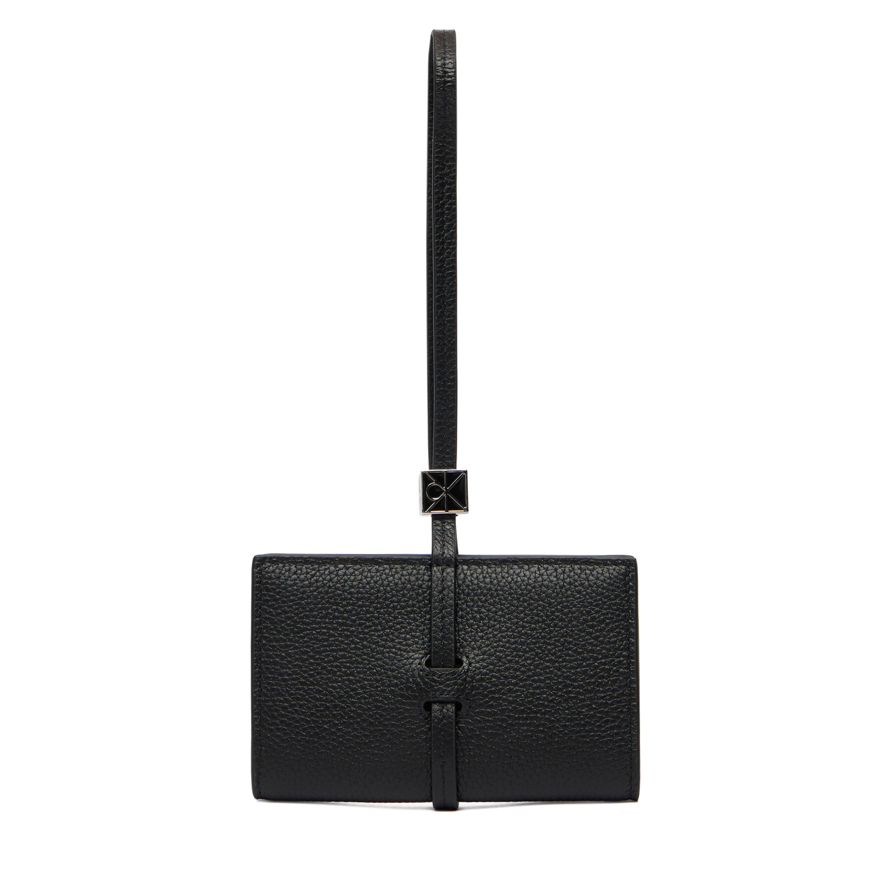 Denarnica Calvin Klein Emblem Hw Pebble Wallet On Strap LV04F1130G Črna