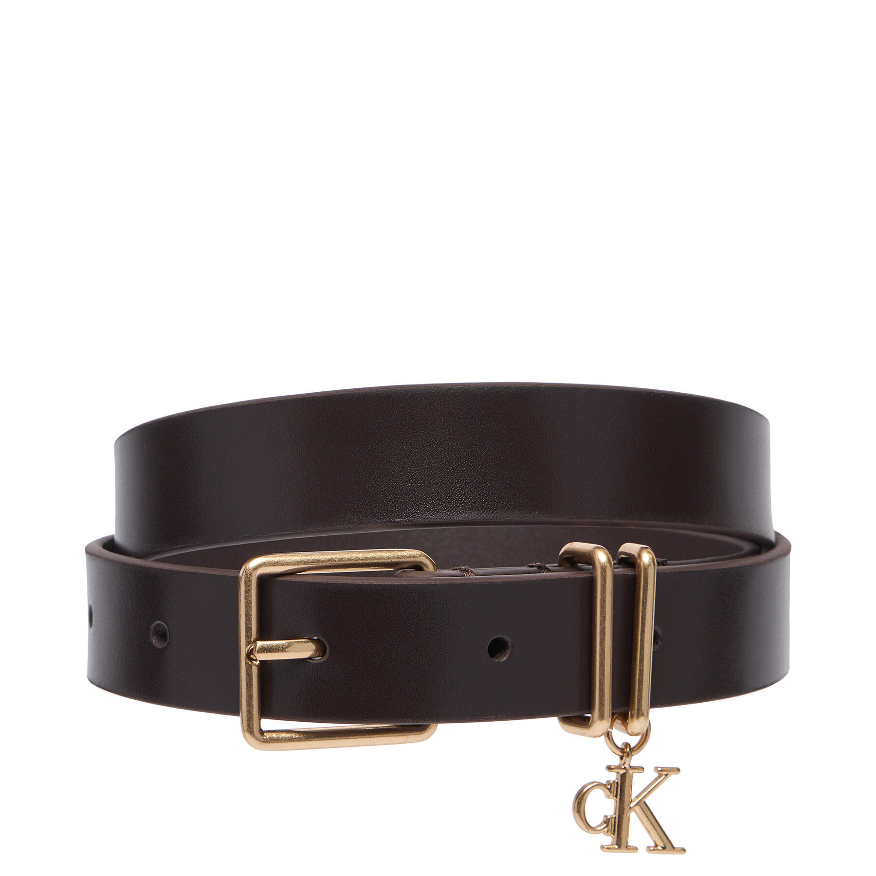 Opasok Calvin Klein Monogram Charm Keeper Belt 25Mm LV04F7086G Tmavo hnedá