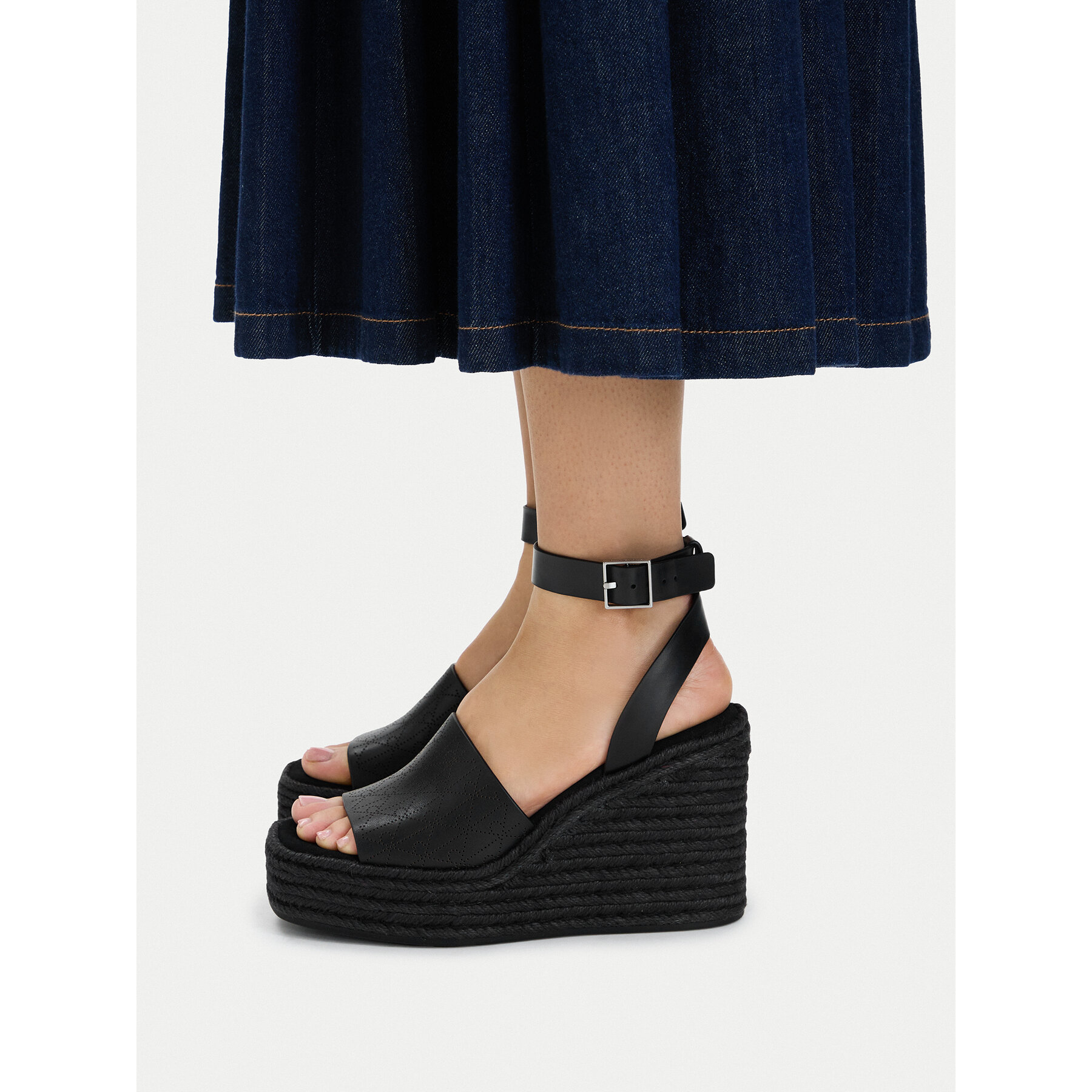 Εσπαντρίγιες Calvin Klein Wedge Espad 70 Aop Lth HW0HW03138 Μαύρο