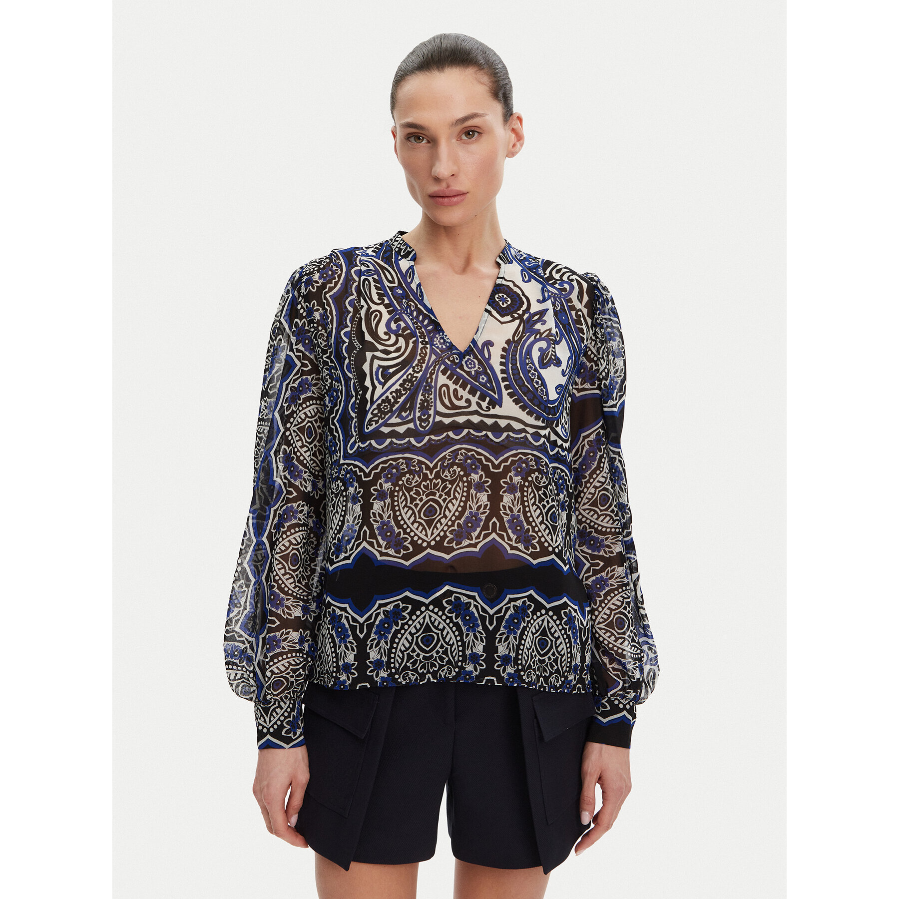 Morgan Bluse 251-OJAL.F Dunkelblau Regular Fit