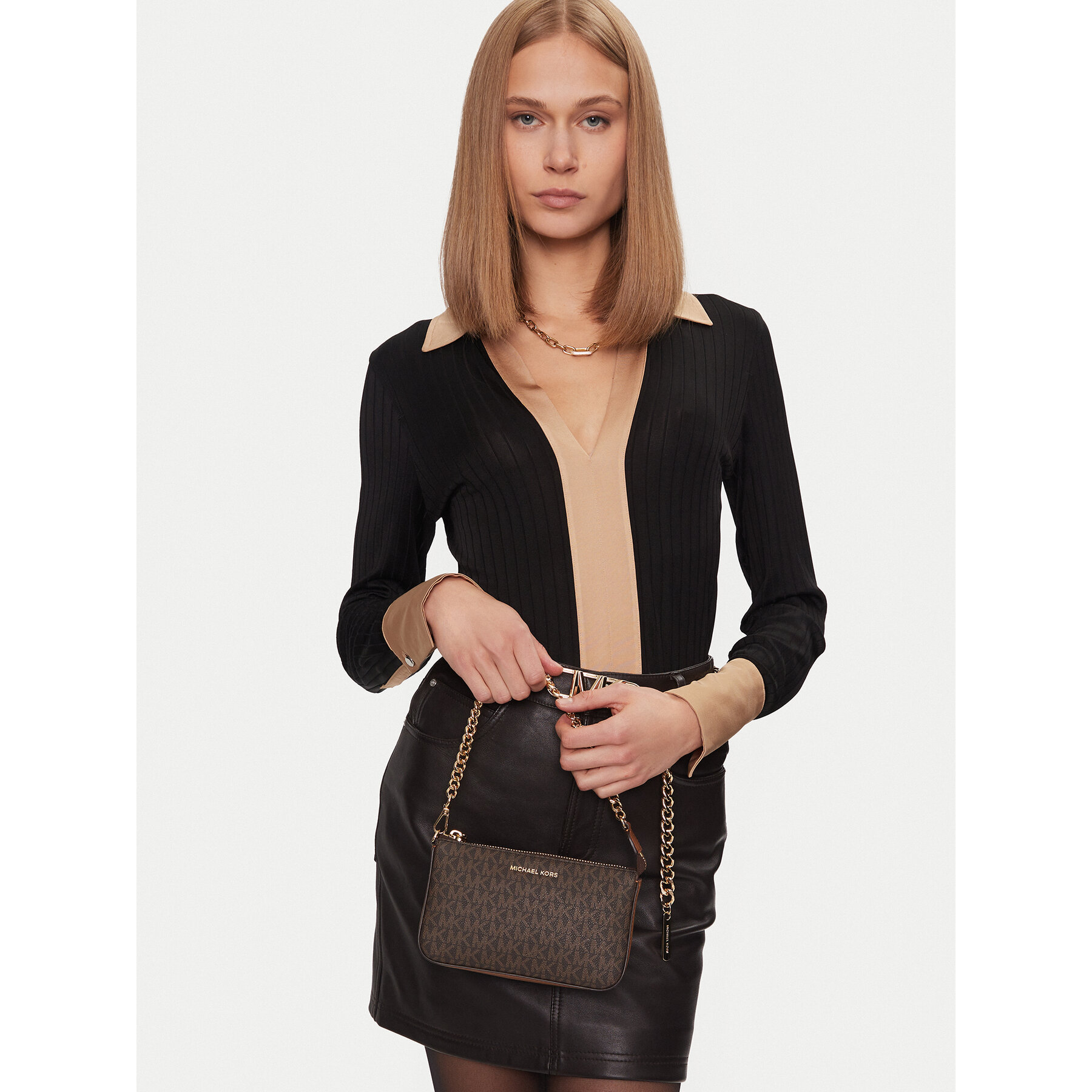 Kabelka MICHAEL Michael Kors 32F1GJ6W6B Hnedá