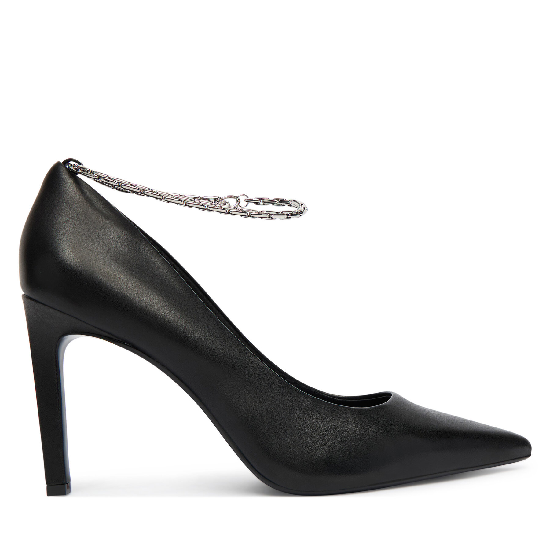 Lodičky Calvin Klein Ess Stiletto Hdw Chain Lth 90 HW0HW02718 Čierna
