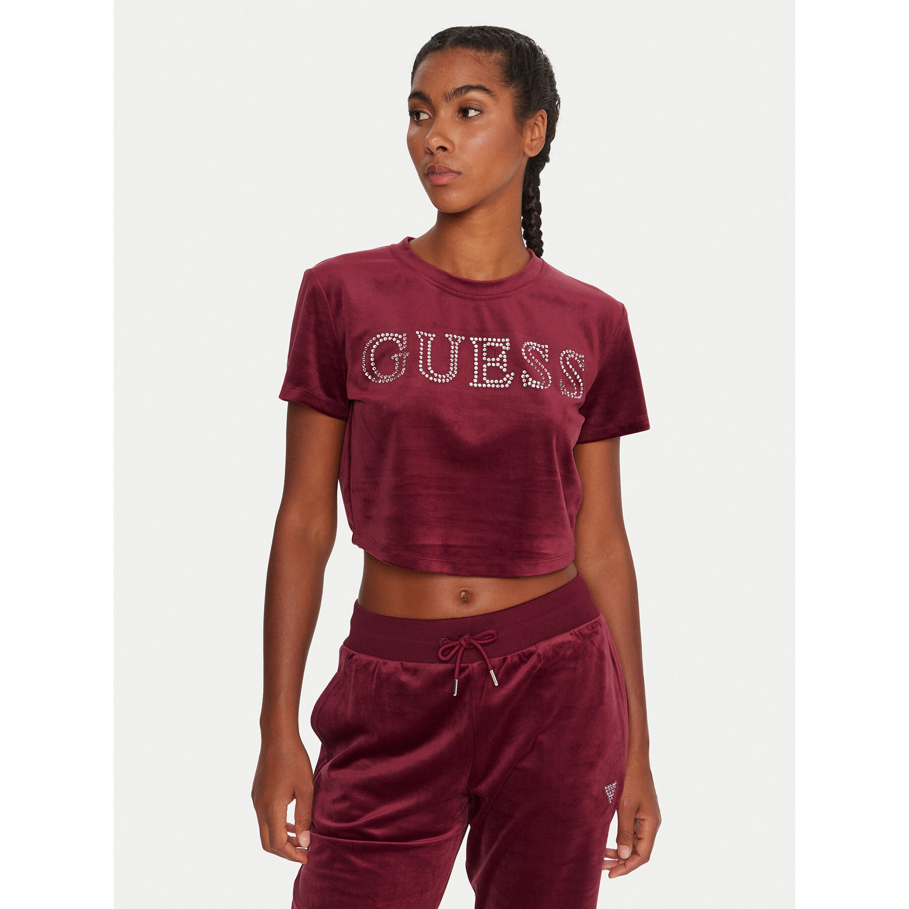 Guess T-Shirt V3BI01 K0232 Dunkelrot Regular Fit