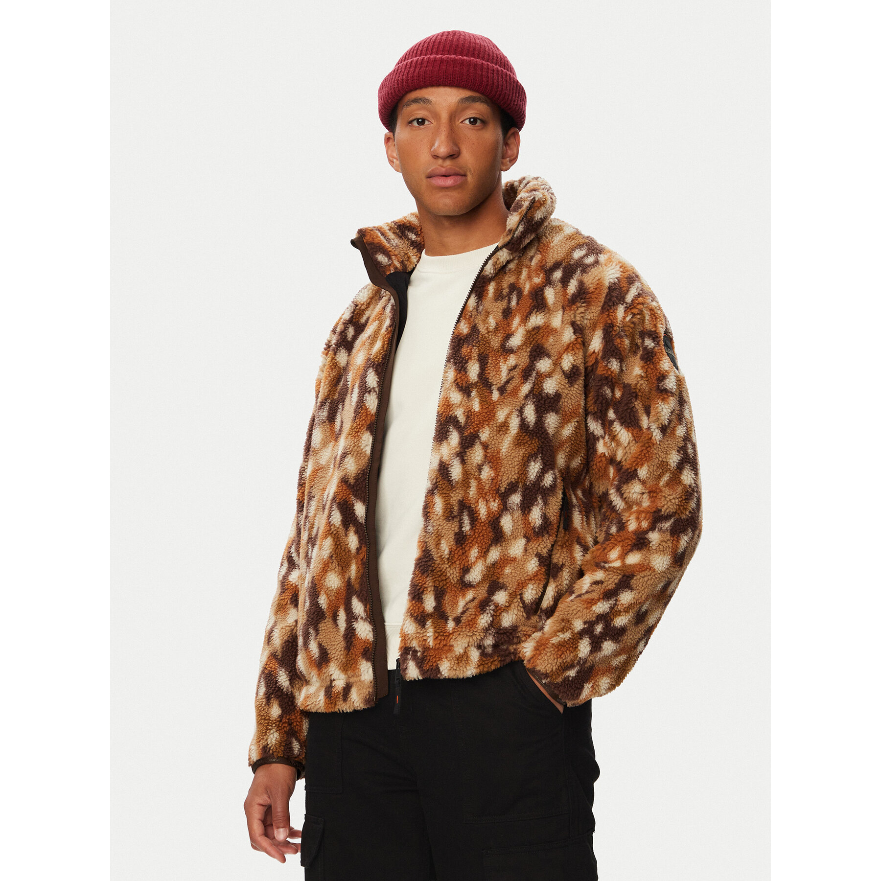 Napapijri Fleecejacke T-Fleeve Fz NP0A8AO4 Braun Regular Fit