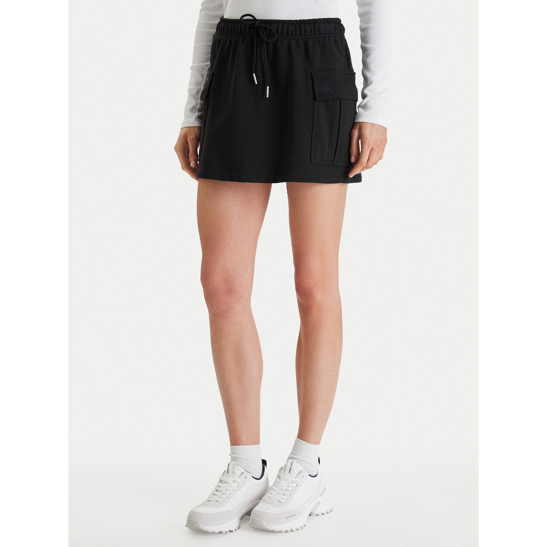 Calvin Klein Jeans Minirock Monogram LV047B268G Schwarz Regular Fit