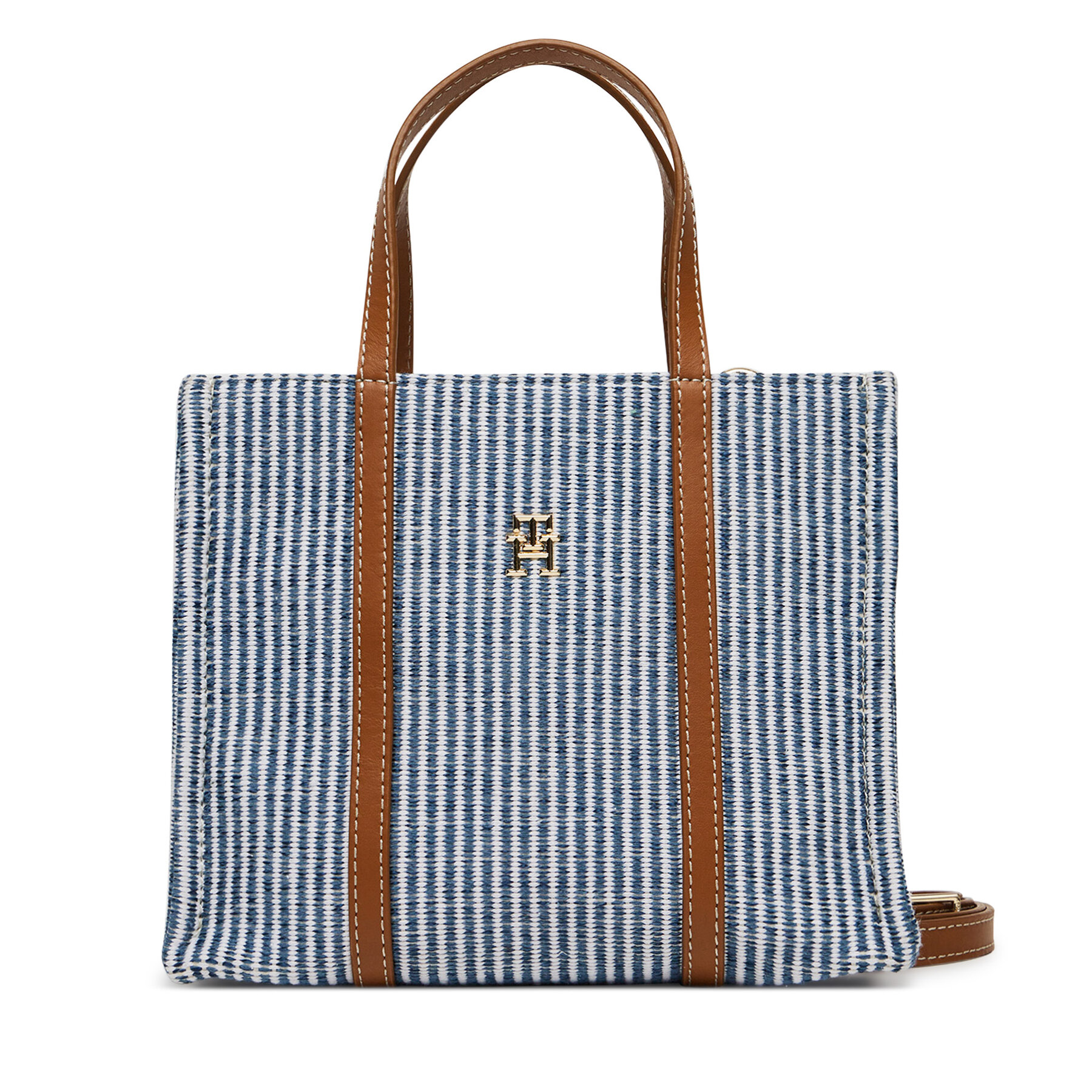 Дамска чанта Tommy Hilfiger Th Premium Beach Le Mini Tote AW0AW17208 Син