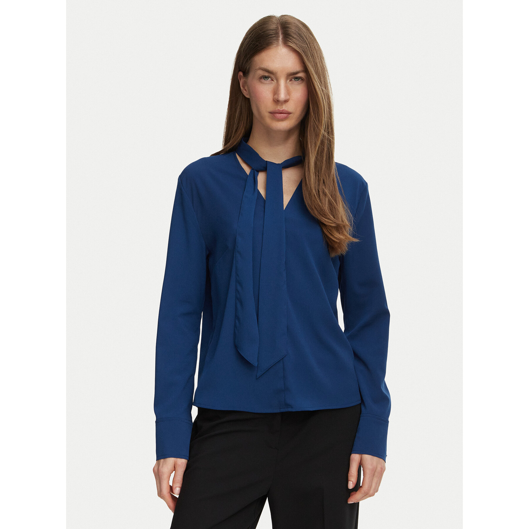 Calvin Klein Bluse LV044H115G Dunkelblau Regular Fit