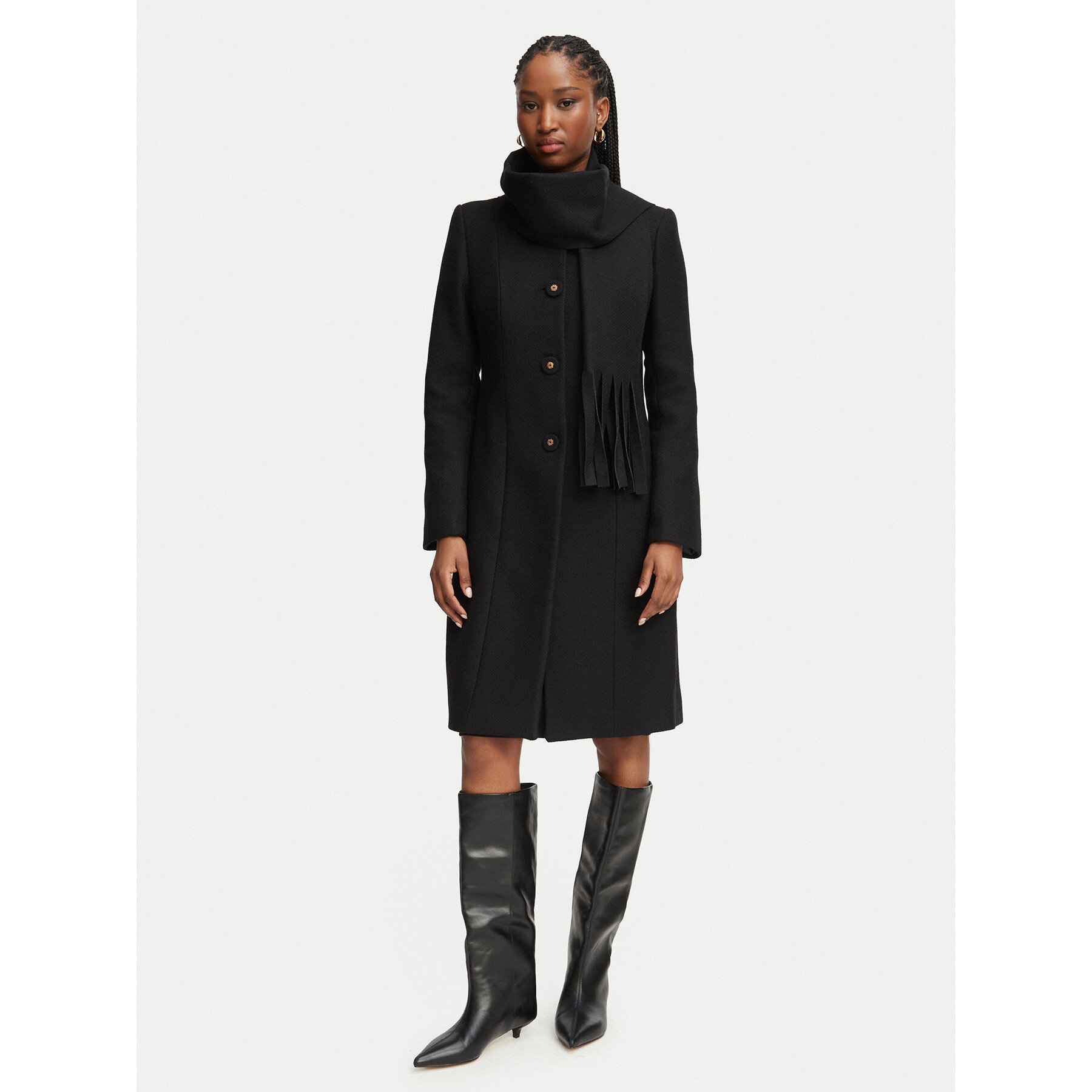 Rinascimento Wollmantel CFC0125616003 Schwarz Regular Fit