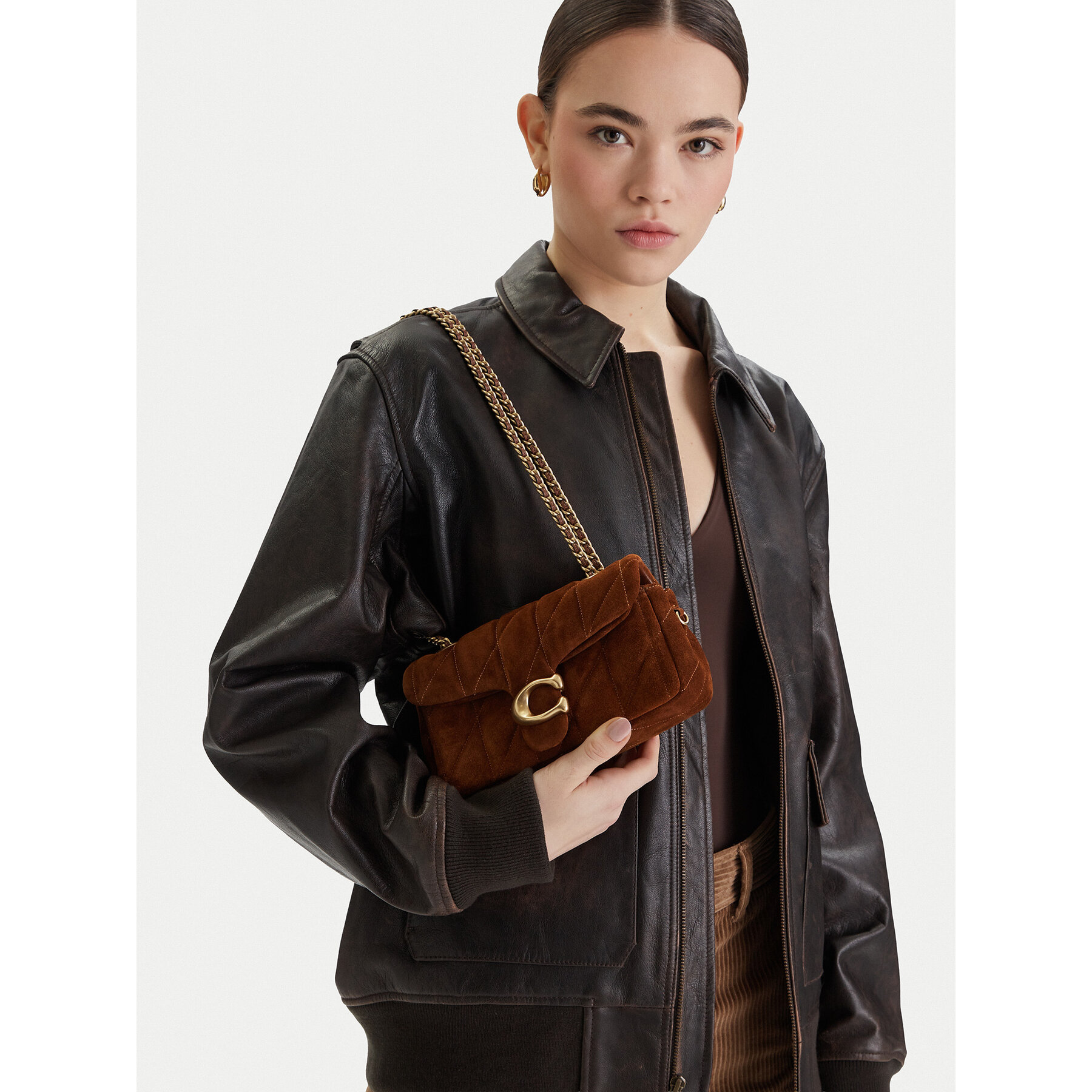 Damska Torebka Coach, Brązowy Tabby CCK48