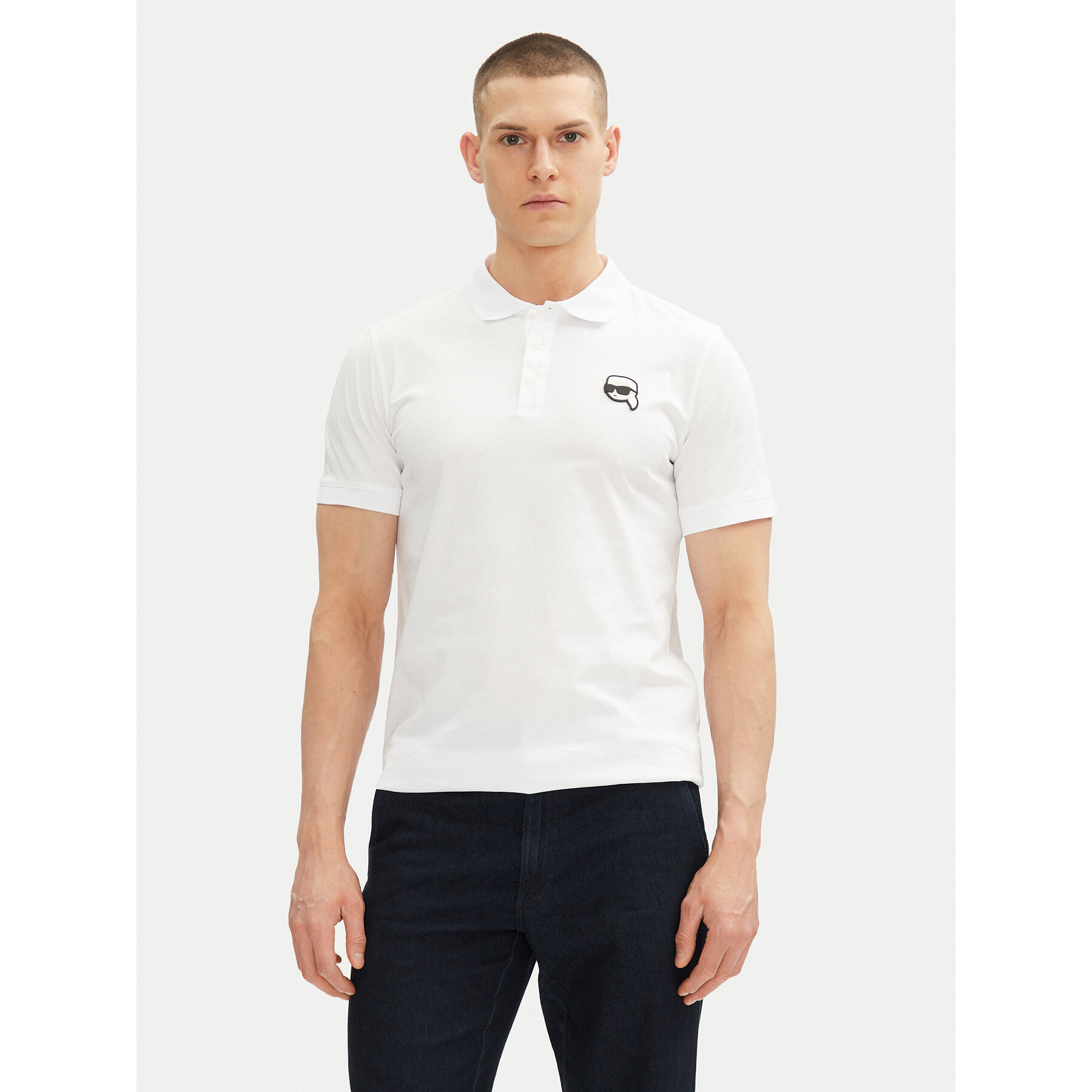 KARL LAGERFELD KARL LAGERFELD Polo 745710 500224 Λευκό Regular Fit