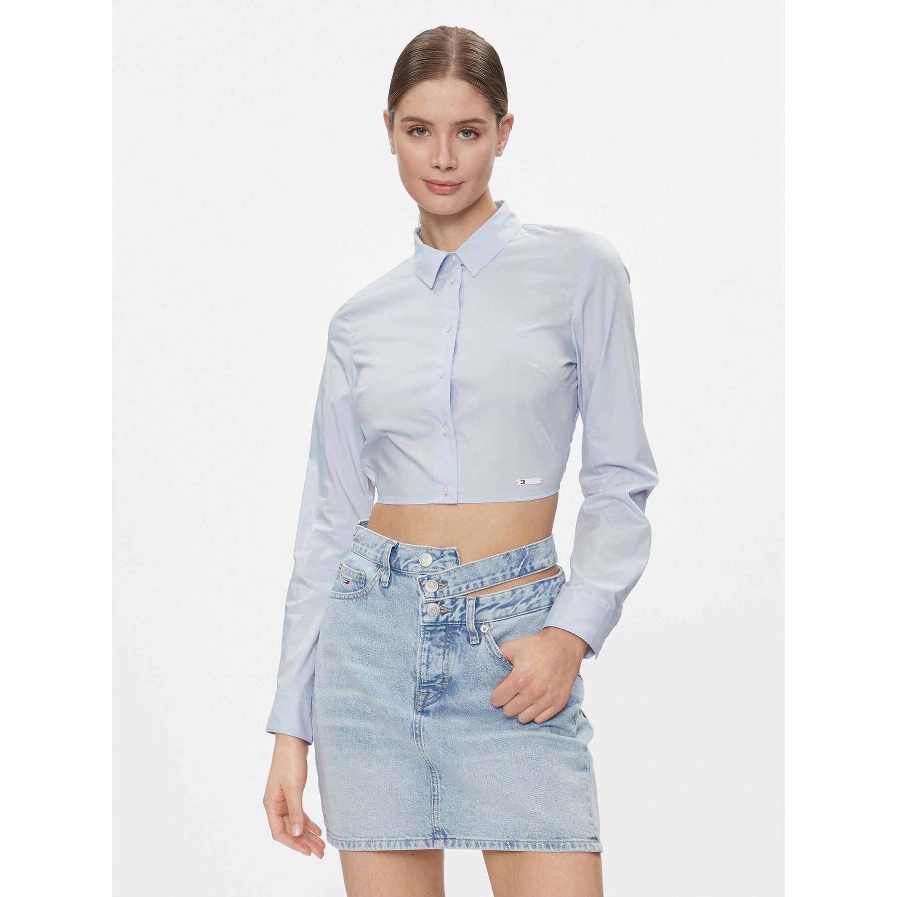 Tommy Jeans Hemd DW0DW17344 Himmelblau Slim Fit