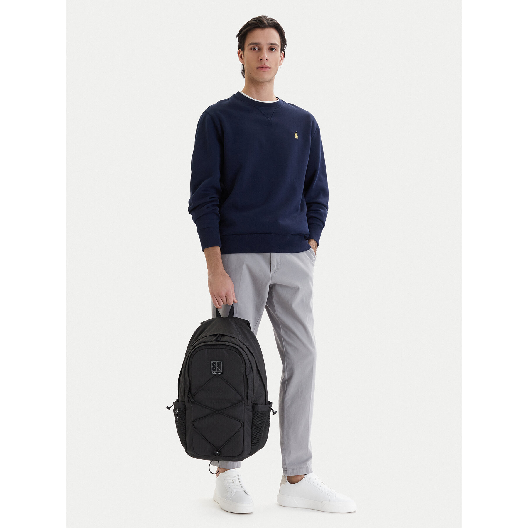 Nahrbtnik Calvin Klein Utility Emblem Bungee Backpack LV04D3301G Črna