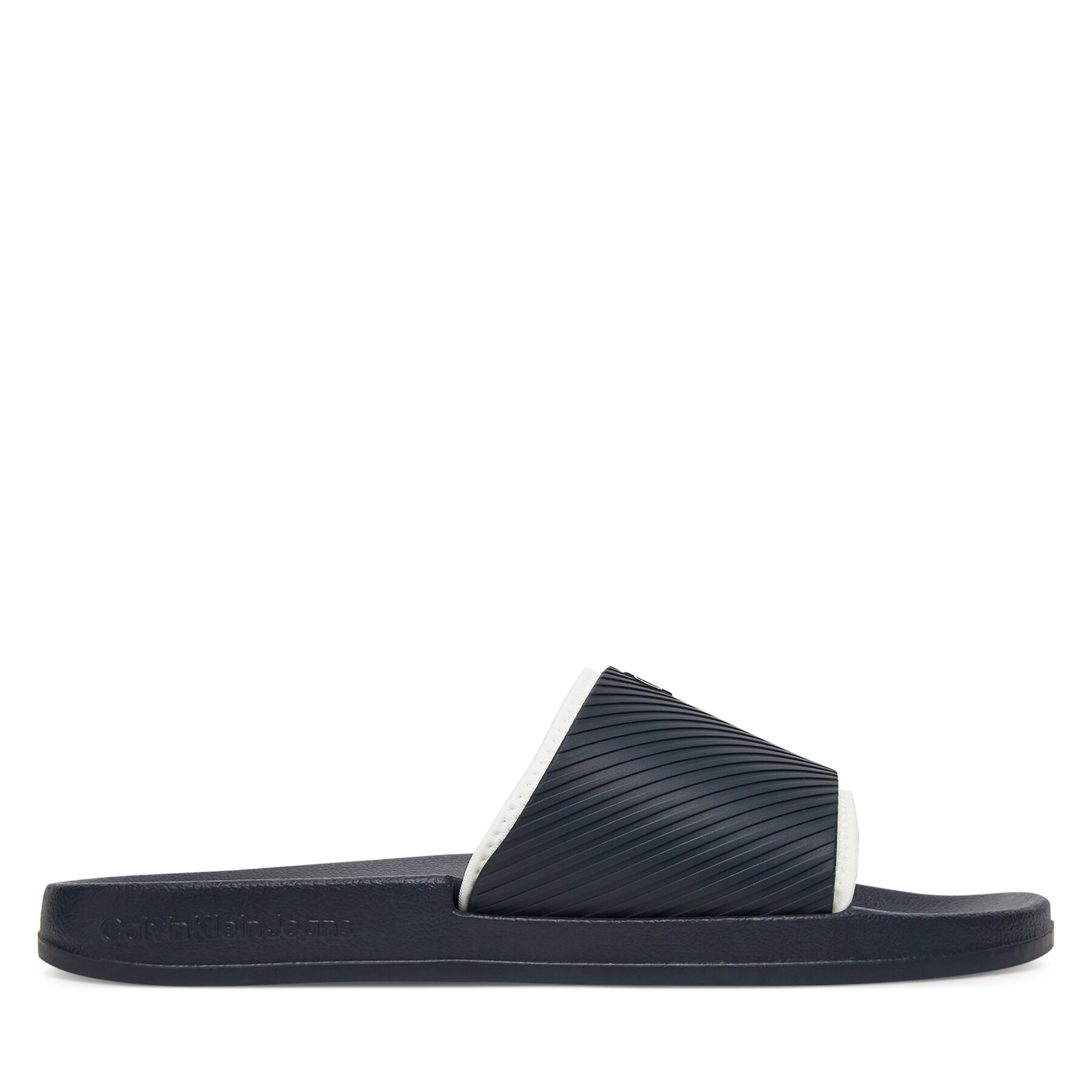 Παντόφλες Calvin Klein Jeans Slide Rubber Neoprene Text YM0YM01234 Σκούρο μπλε