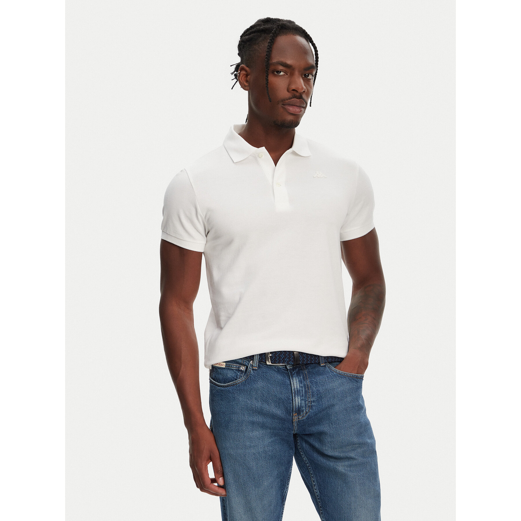 Robe di Kappa Pólóing William 6006170 Fehér Slim Fit